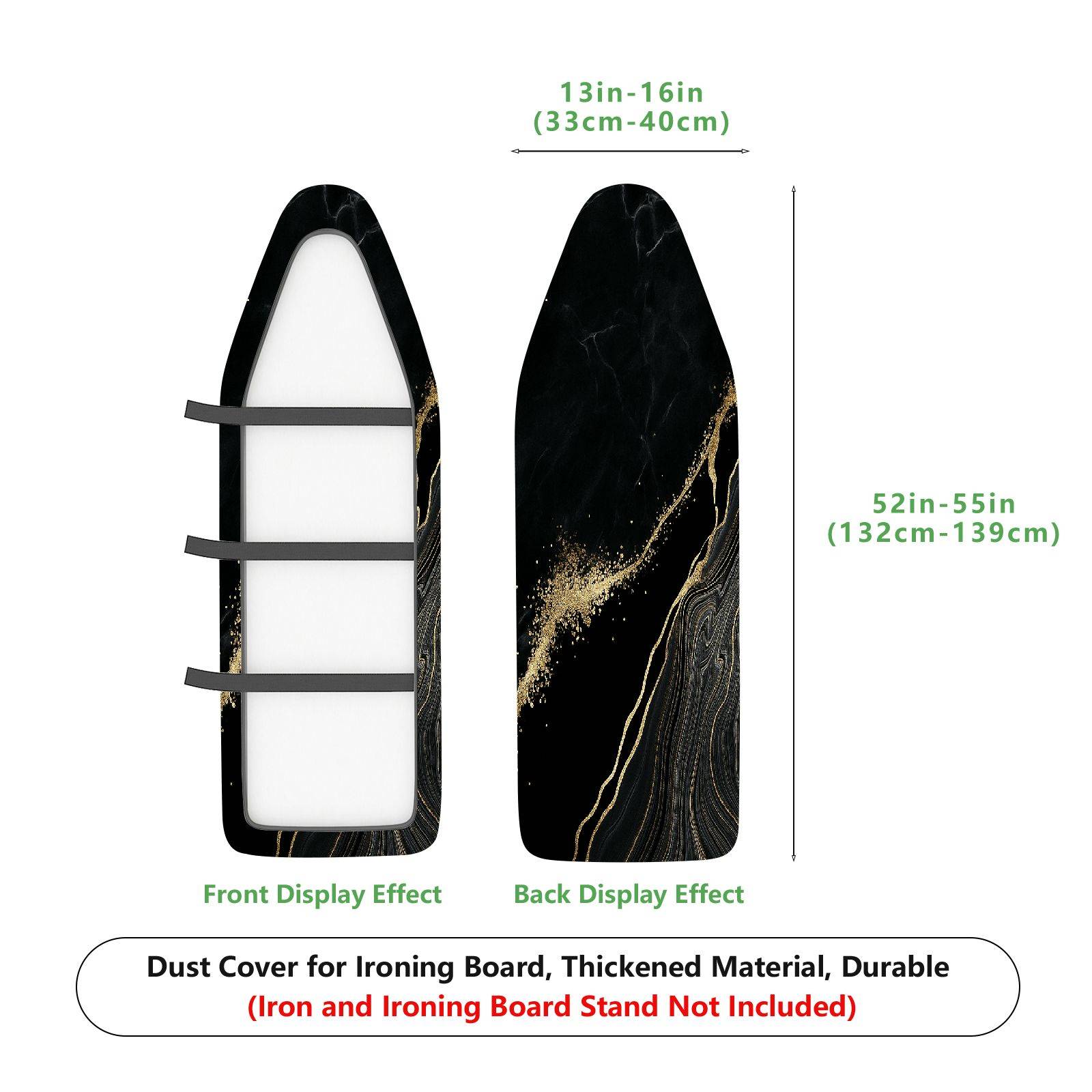 1-Piece Black Gold Abstract  Ironing Board Cover, Universal Size, Without Board