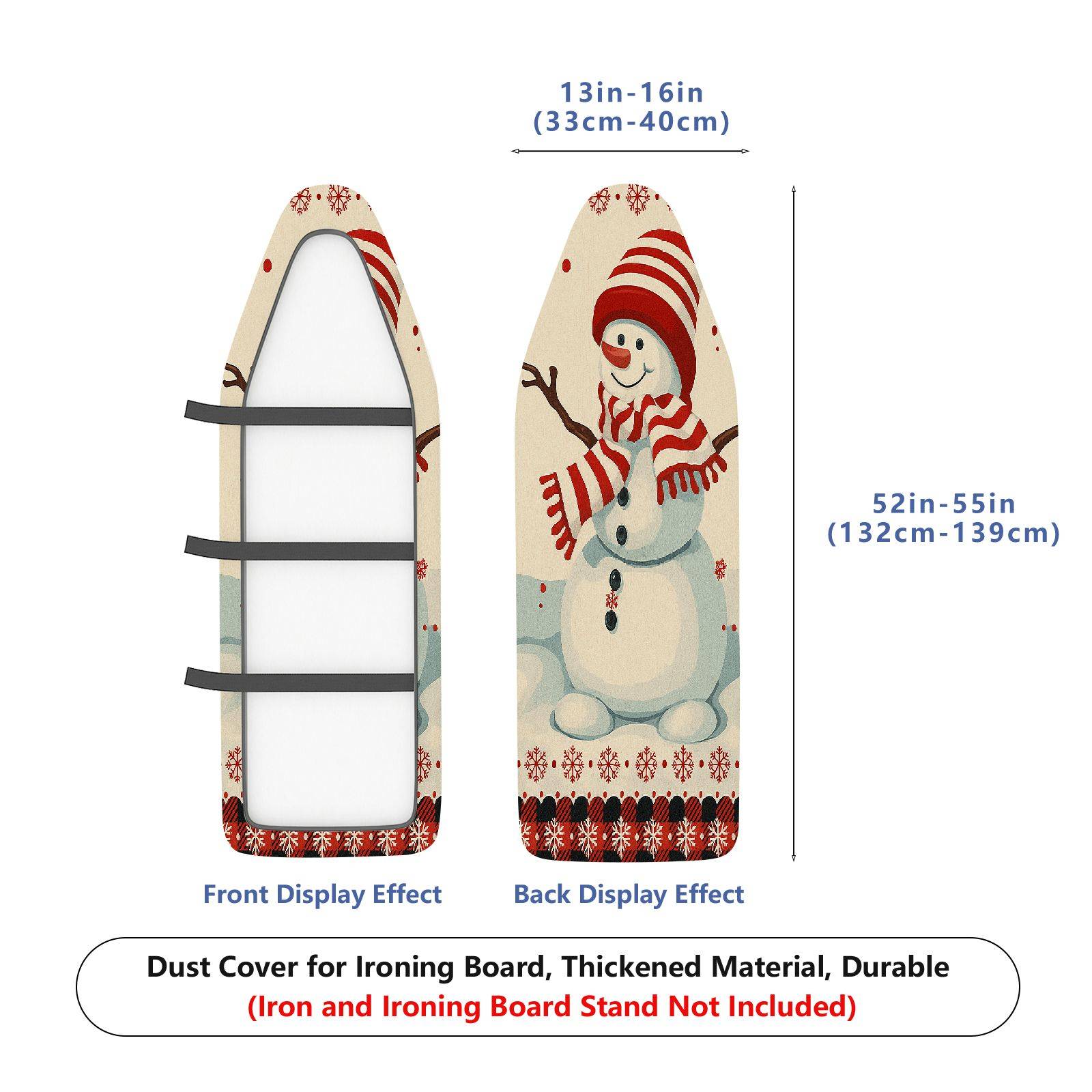 1-Piece Christmas Snowman Striped theme  Ironing Board Cover, Universal Size, Without Board