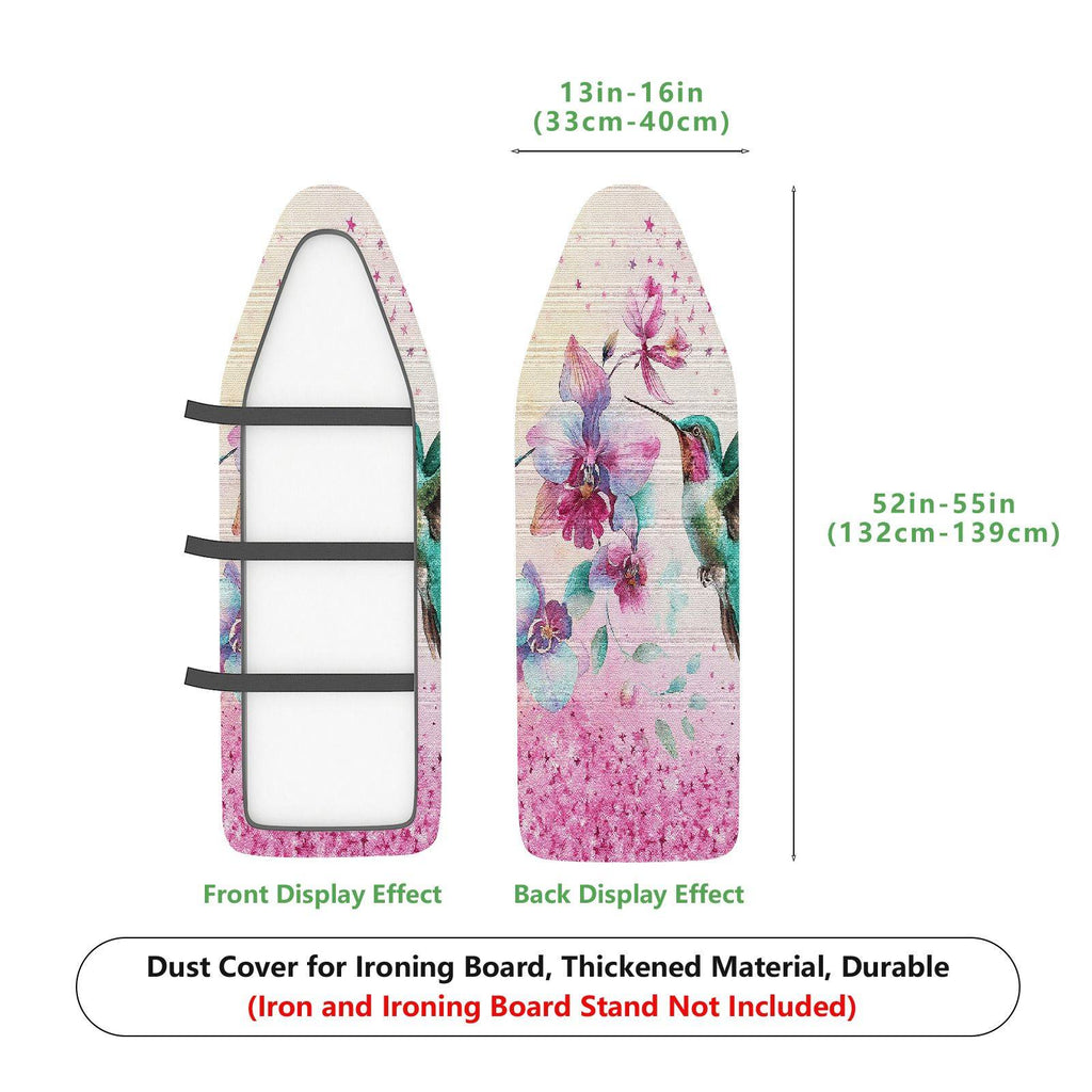 1-Piece Floral Hummingbird Pink  Ironing Board Cover, Universal Size, Without Board