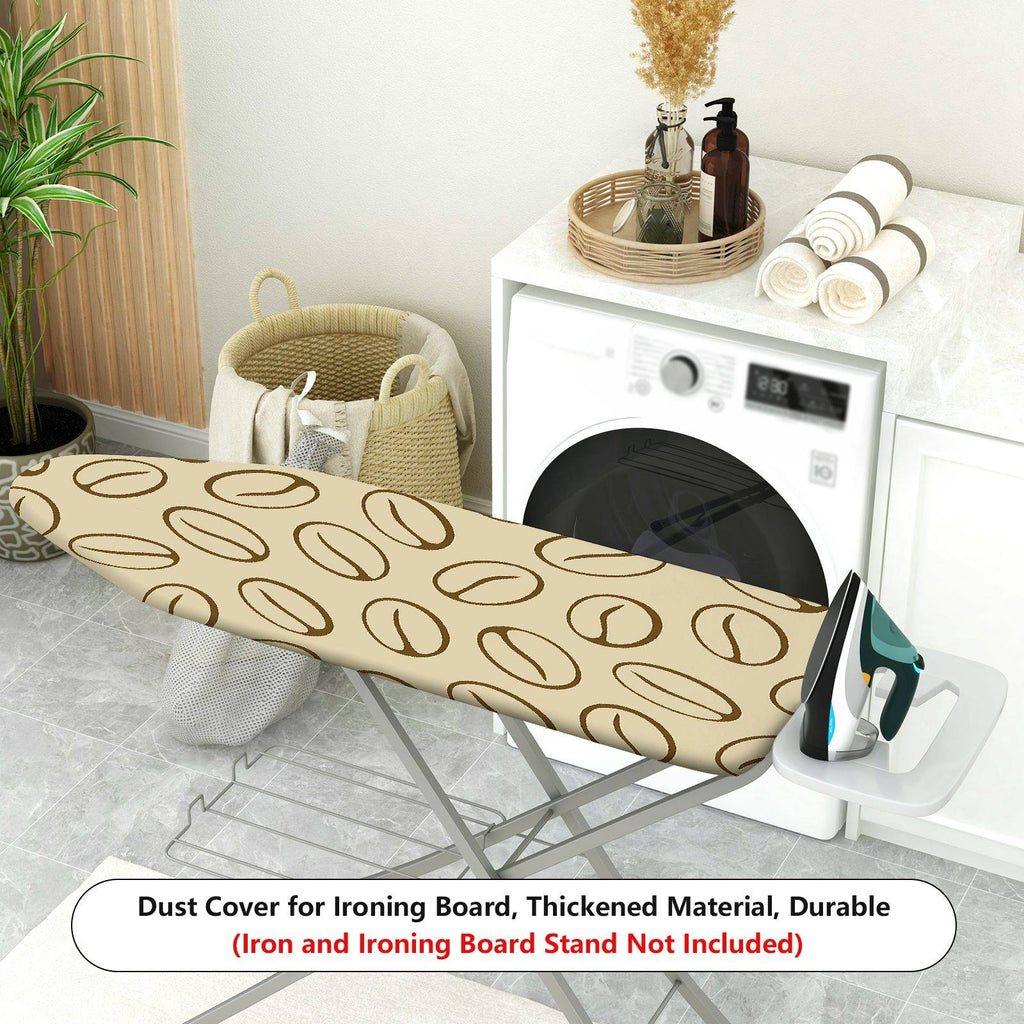 1-Piece Coffee Bean Pattern Beige  Ironing Board Cover, Universal Size, Without Board