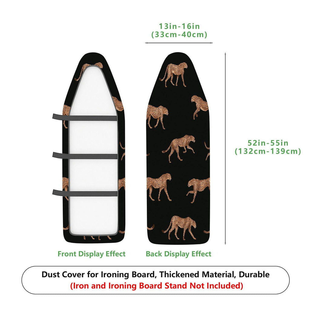 1-Piece Leopard Print Black Pattern Animal  Ironing Board Cover, Universal Size, Without Board