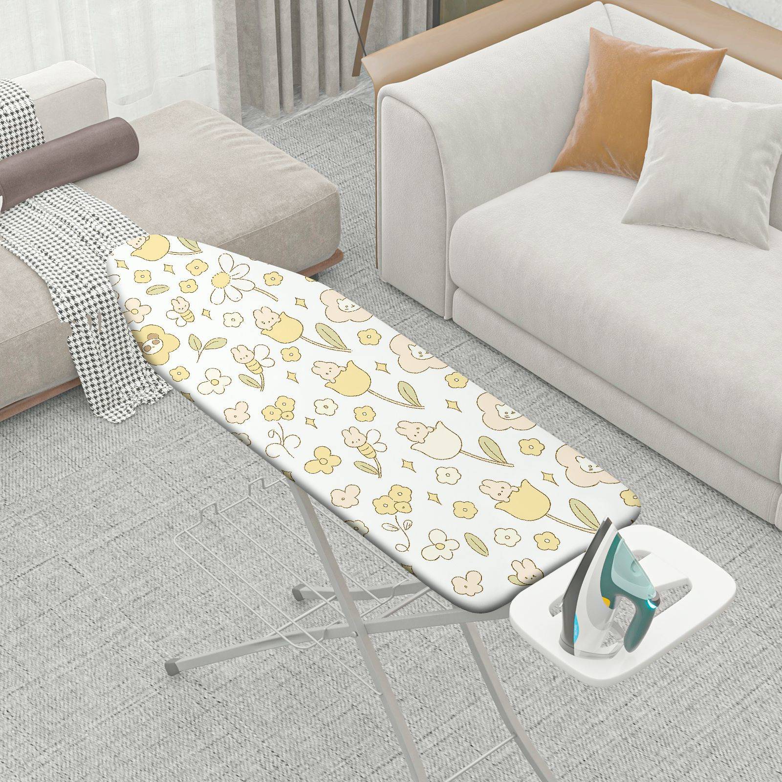 1-Piece Floral  Animal Pattern  Ironing Board Cover, Universal Size, Without Board