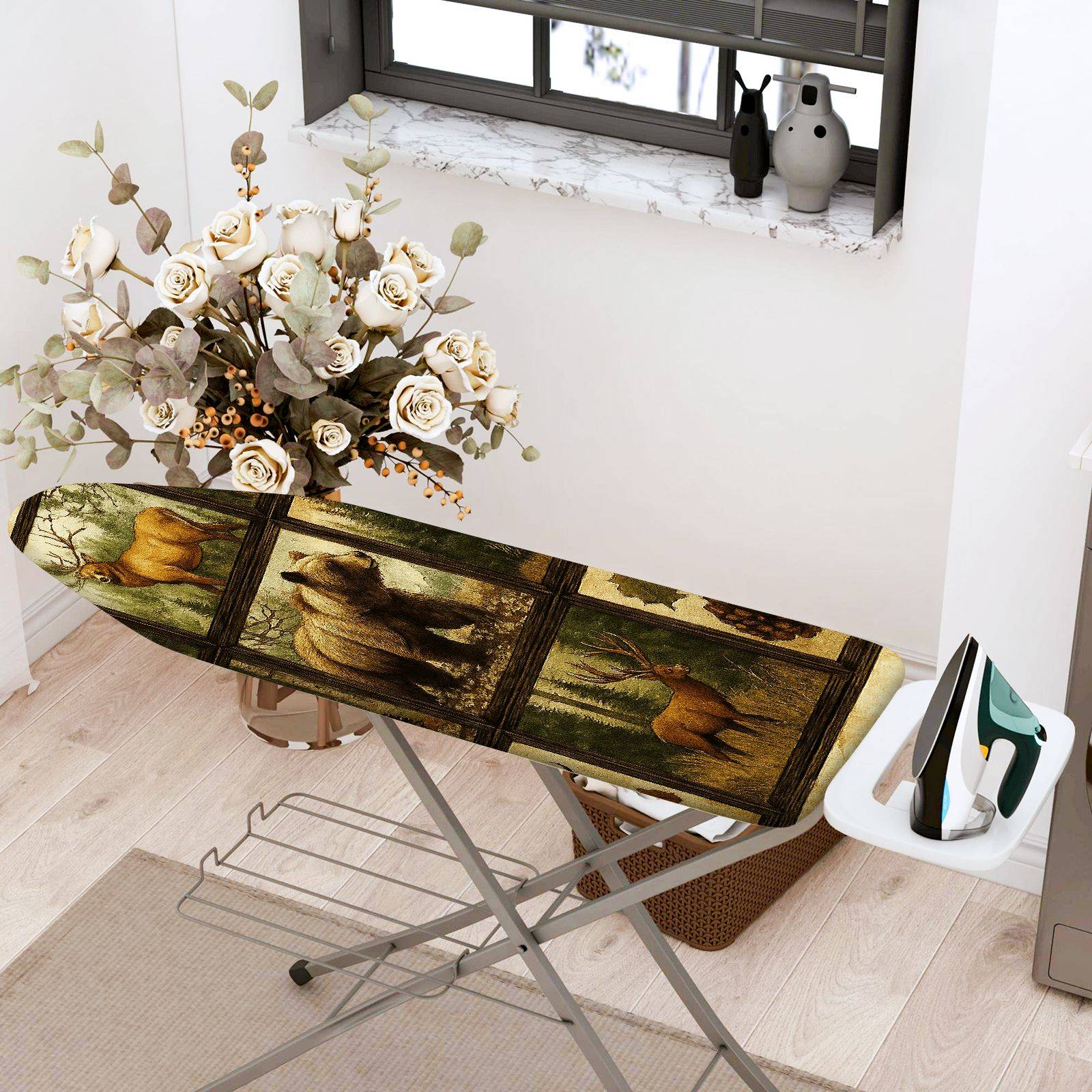1-Piece Forest Animal Nature  Ironing Board Cover, Universal Size, Without Board