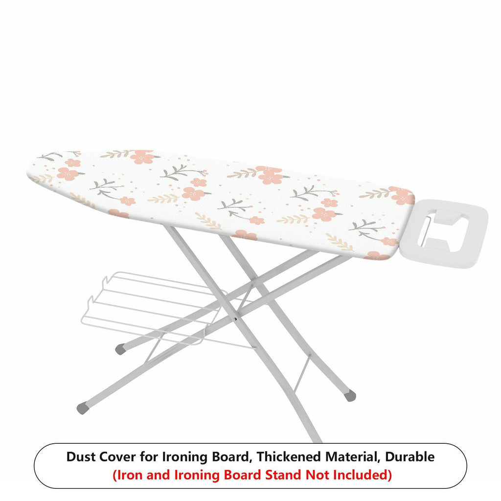 1-Piece Floral Pattern Pink Flower Beige Leaf  Ironing Board Cover, Universal Size, Without Board