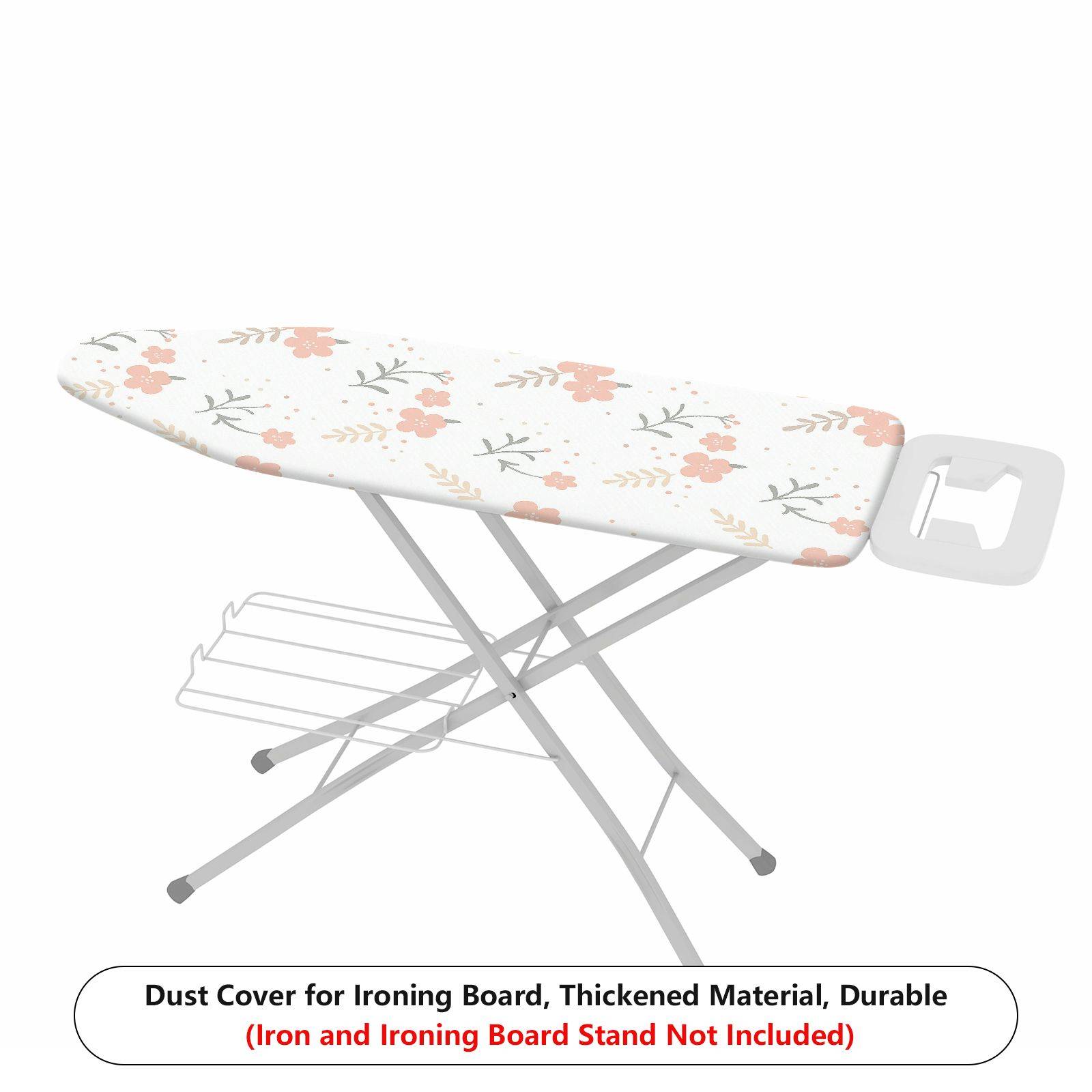 1-Piece Floral Pattern Pink Flower Beige Leaf  Ironing Board Cover, Universal Size, Without Board