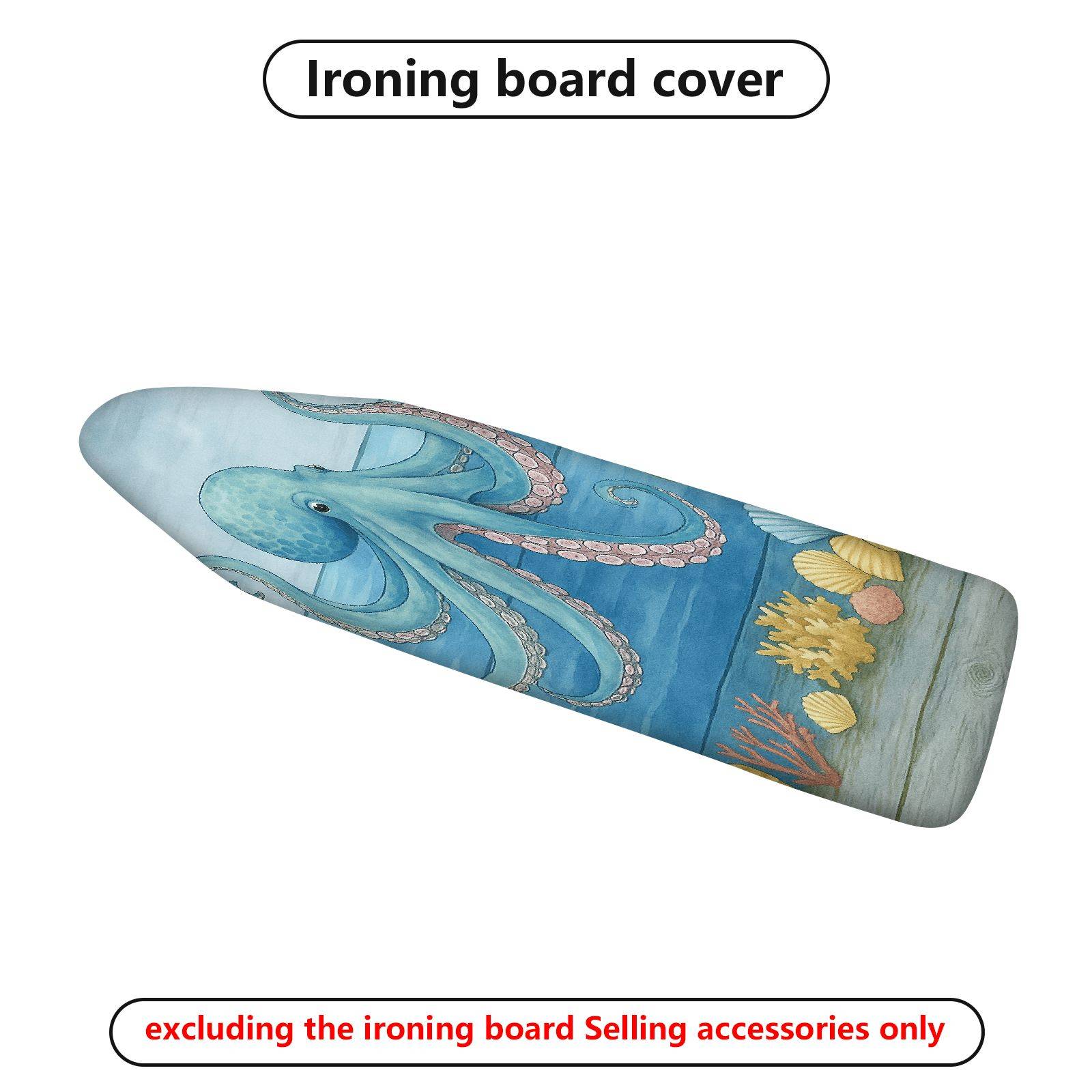 1-Piece Ocean Octopus Underwater  Ironing Board Cover, Universal Size, Without Board