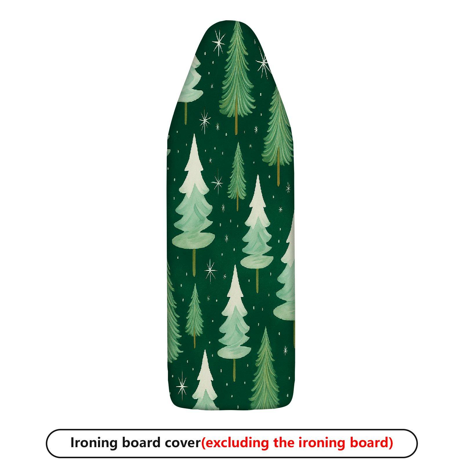 1-Piece Christmas Trees Green Stars  Ironing Board Cover, Universal Size, Without Board