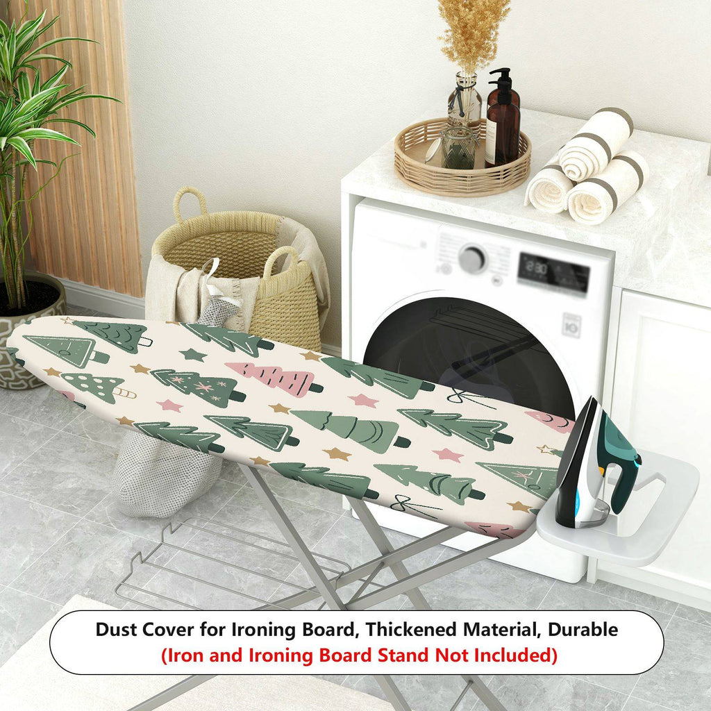 1-Piece Christmas Trees Stars Bows  Ironing Board Cover, Universal Size, Without Board