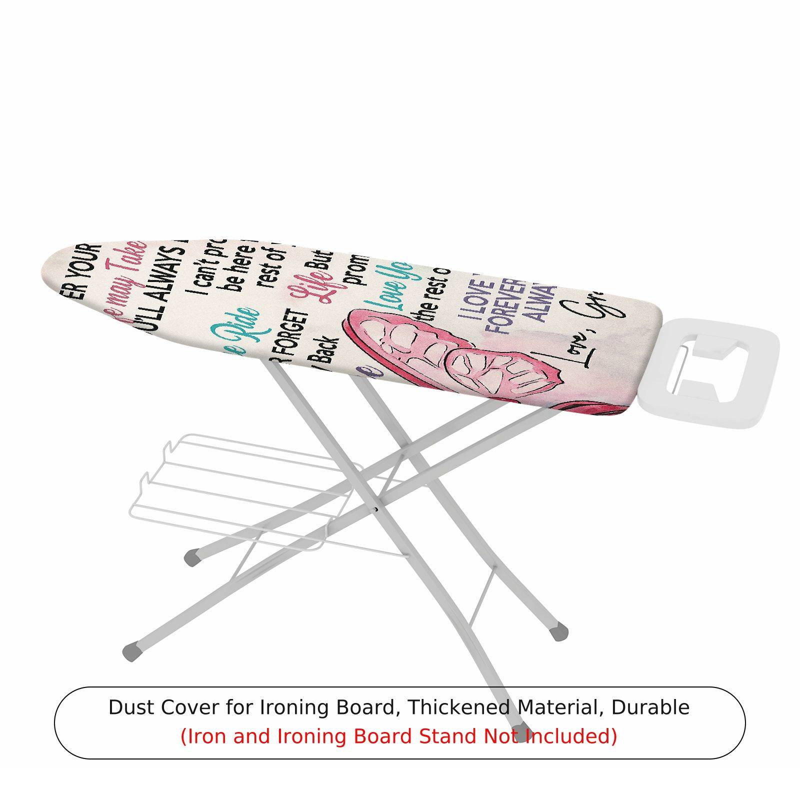 1-Piece Text Printed Pink Love  Ironing Board Cover, Universal Size, Without Board