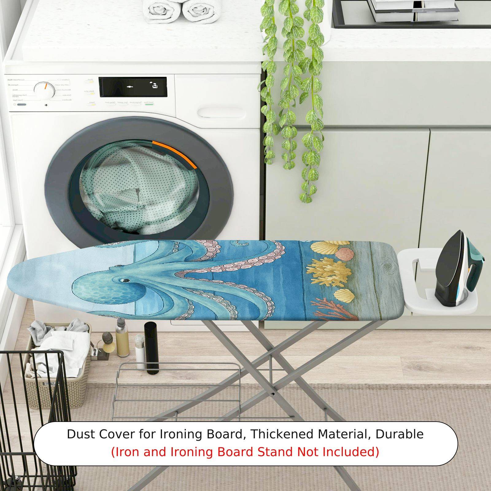 1-Piece Ocean Octopus Underwater  Ironing Board Cover, Universal Size, Without Board