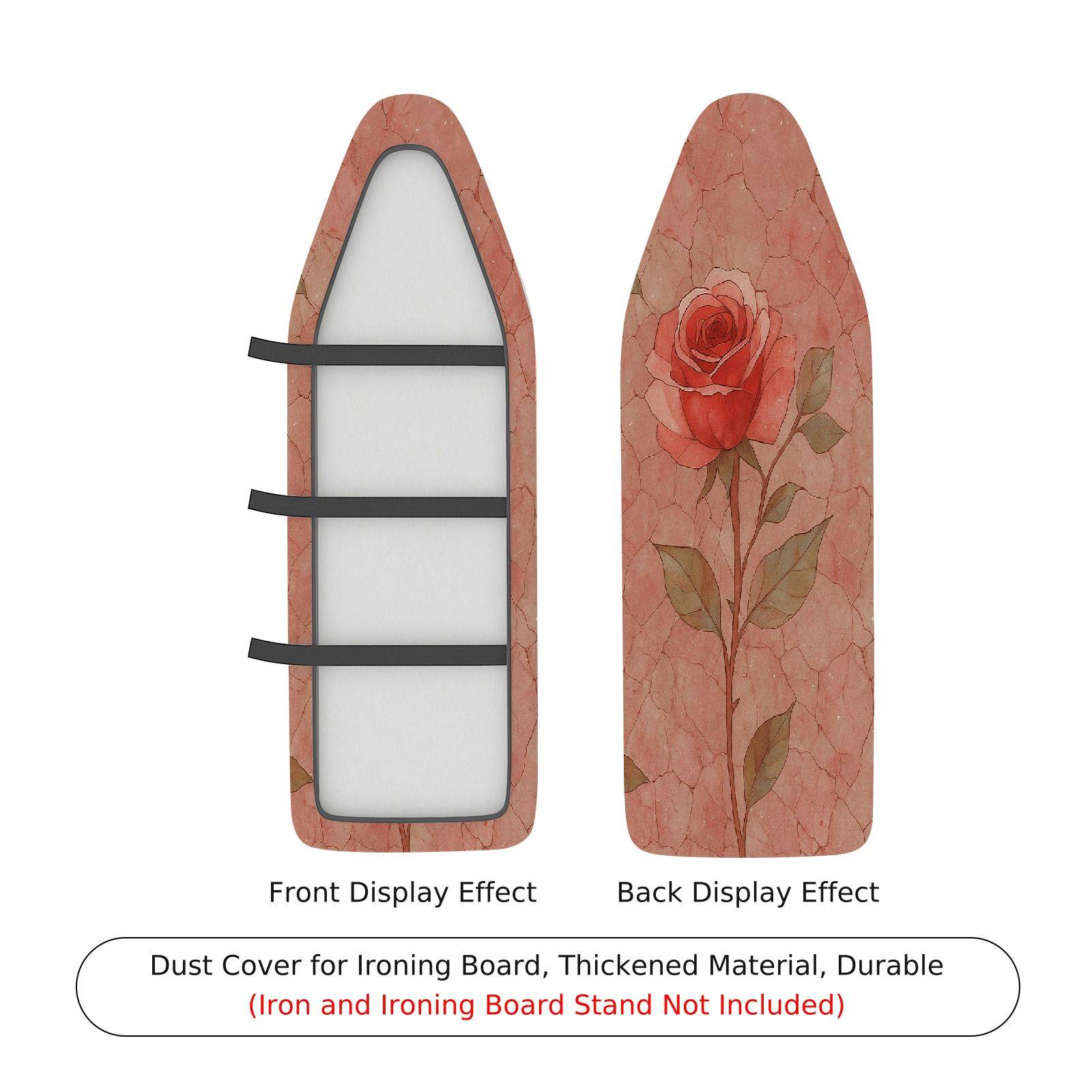 1-Piece Pink Rose Floral Print  Ironing Board Cover, Universal Size, Without Board