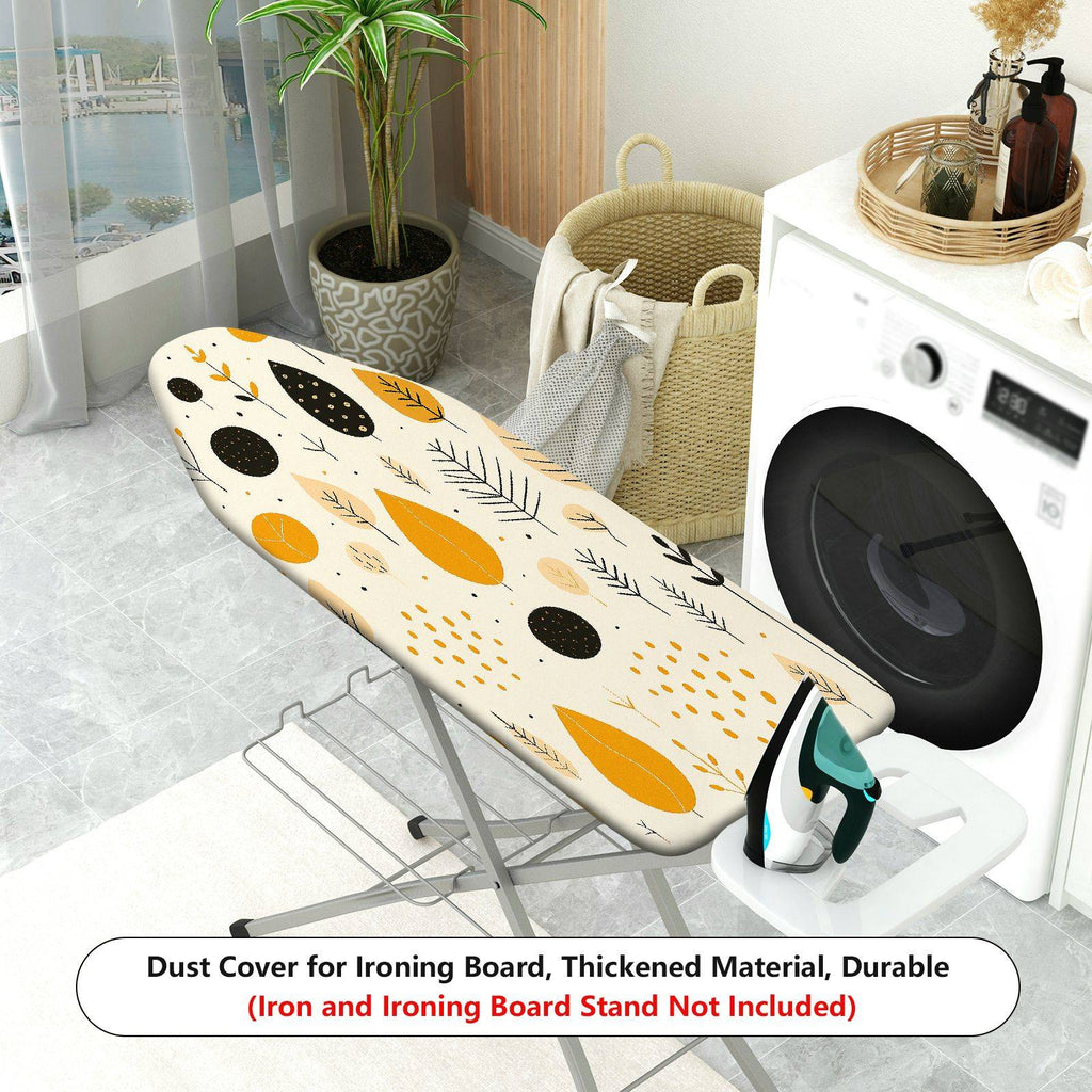 1-Piece Abstract Yellow Leaf Pattern Autumn Theme  Ironing Board Cover, Universal Size, Without Board