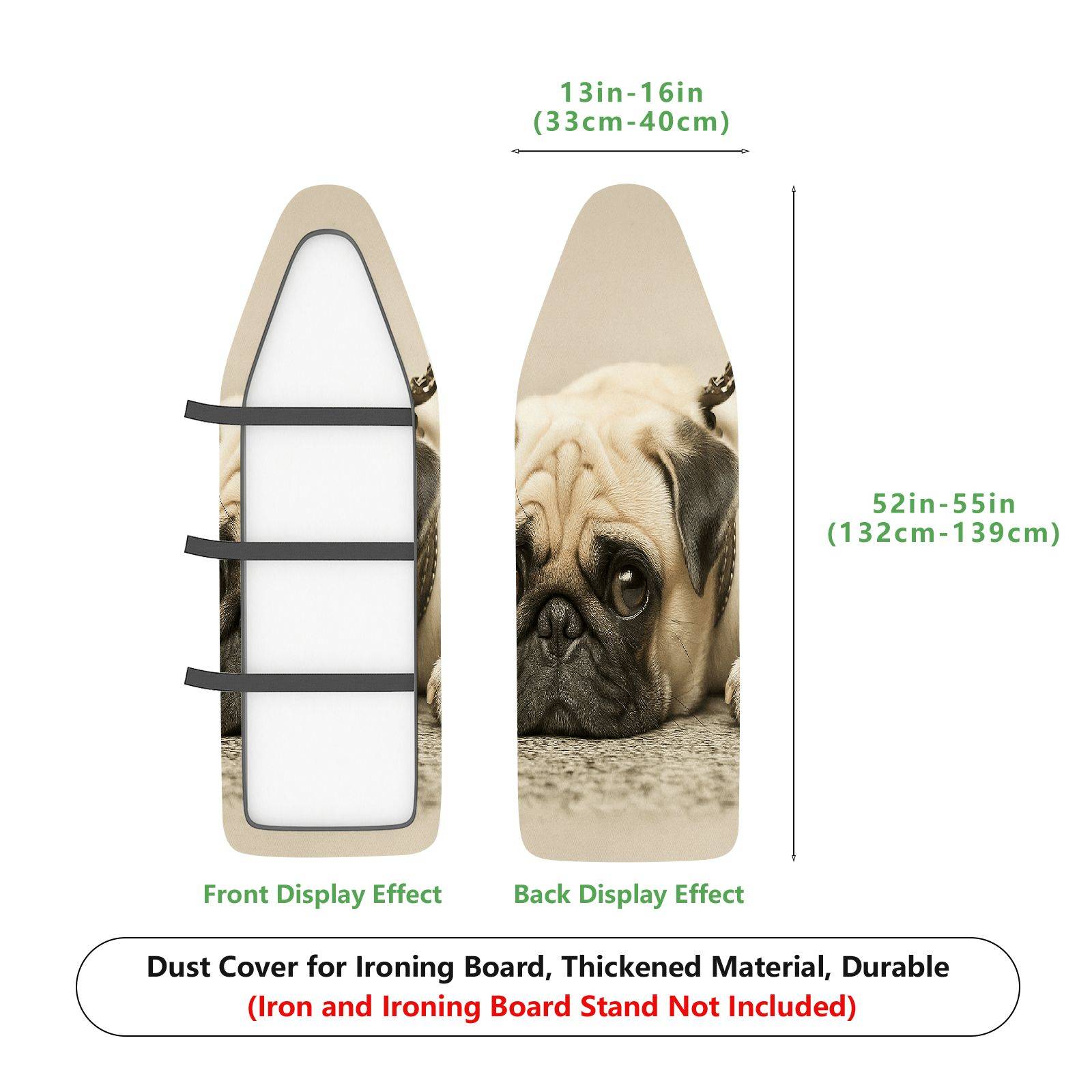 1-Piece Pug Dog Cute Animal  Ironing Board Cover, Universal Size, Without Board