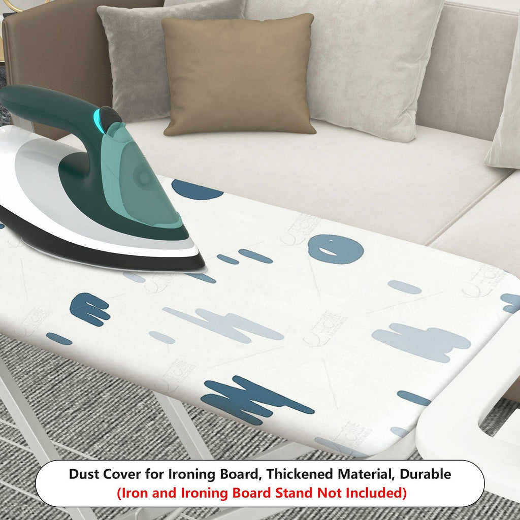 1-Piece Abstract Art Pattern White Blue Splash  Ironing Board Cover, Universal Size, Without Board