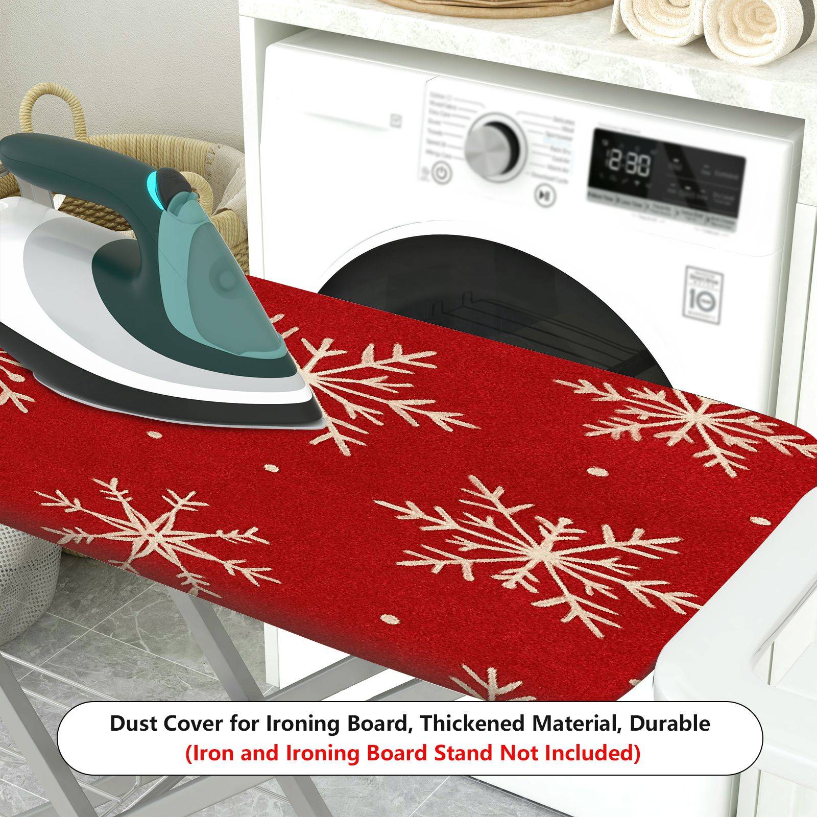 1-Piece Christmas Snowflake Red  Ironing Board Cover, Universal Size, Without Board