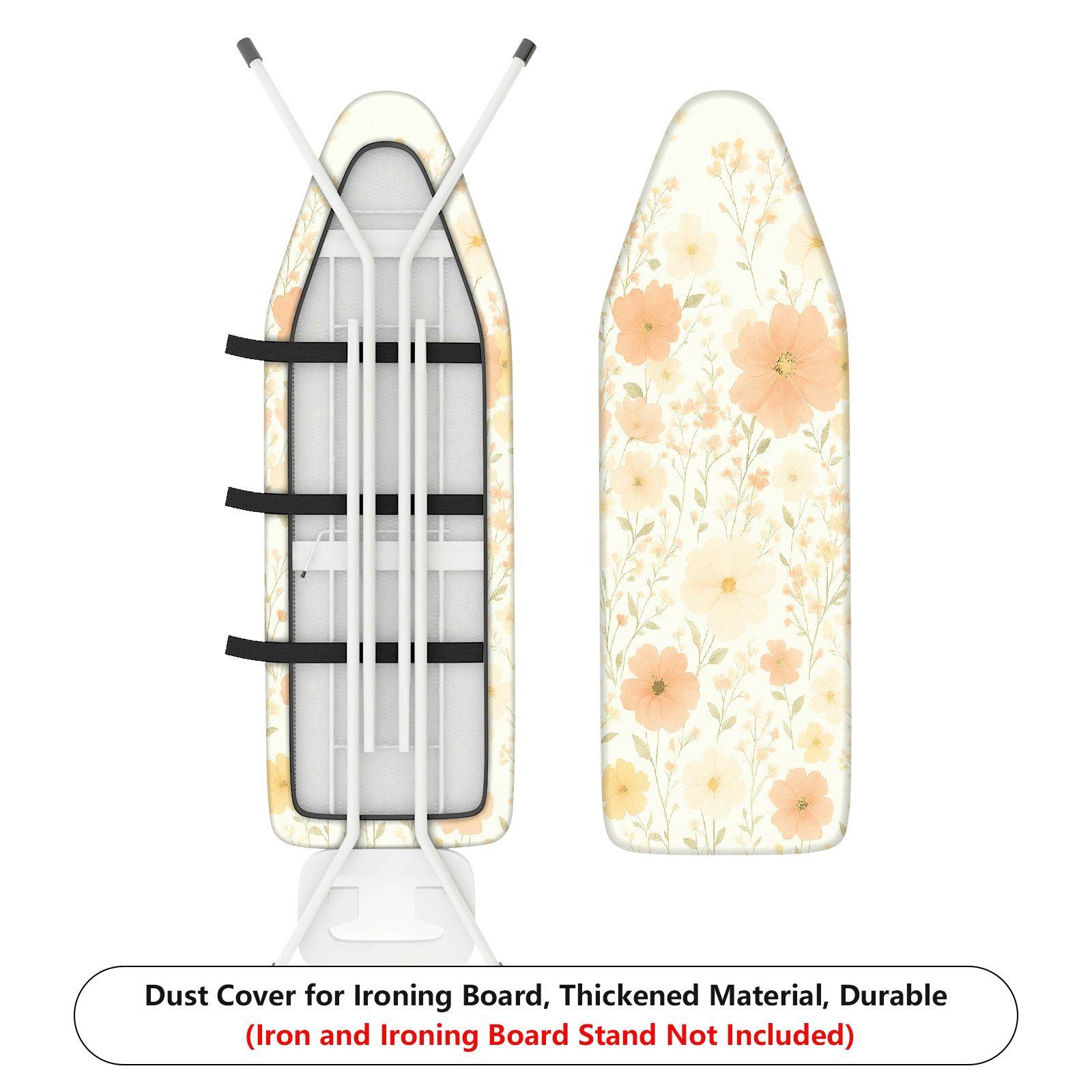 1-Piece Pastoral Floral Beige  Ironing Board Cover, Universal Size, Without Board