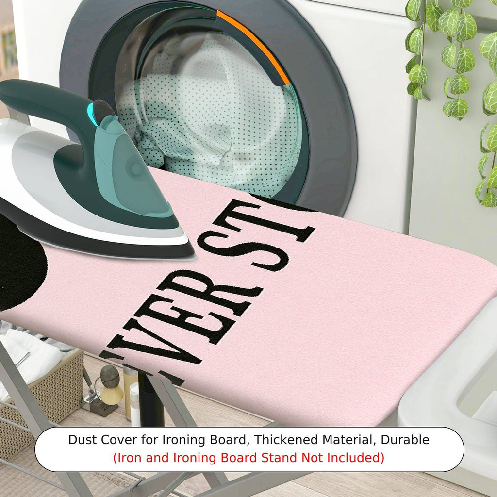 1-Piece Pink Black Mustache  Ironing Board Cover, Universal Size, Without Board