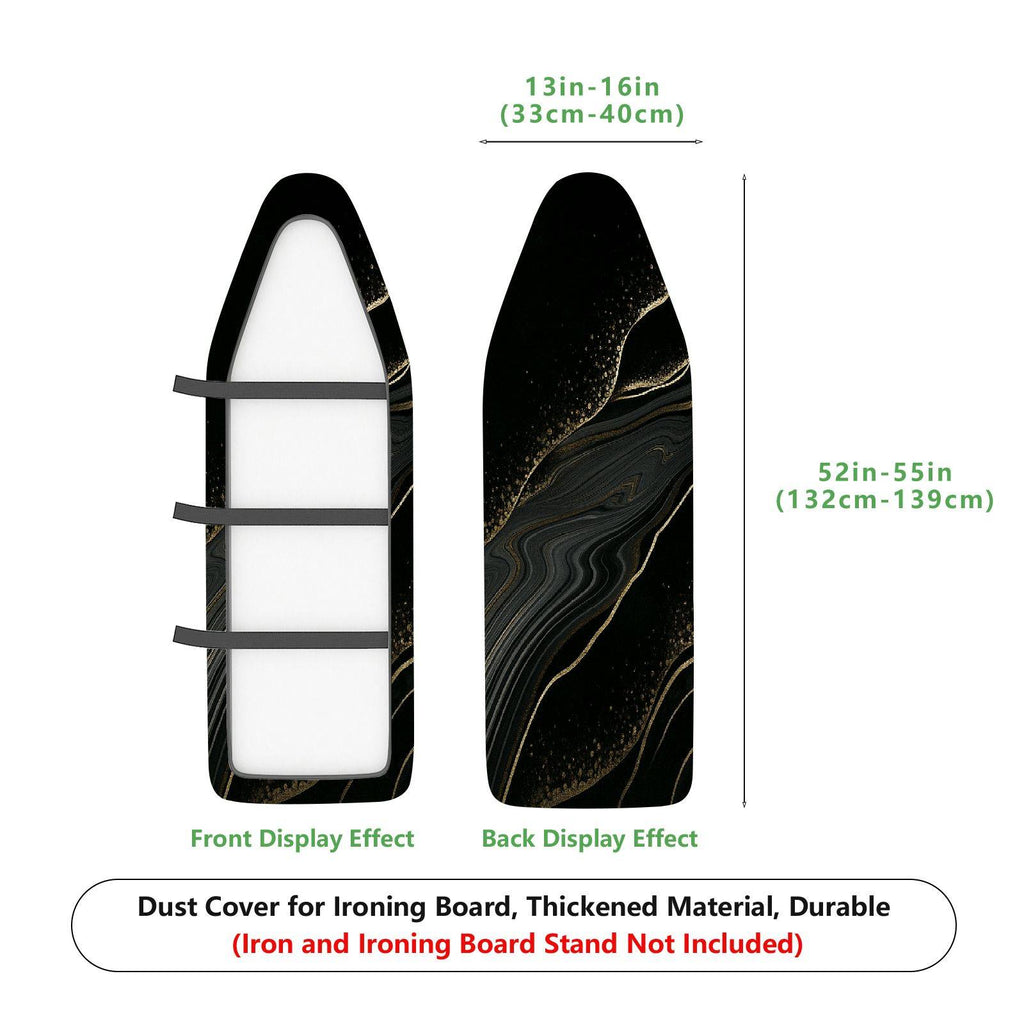 1-Piece Black Gold Pattern Abstract Elegant  Ironing Board Cover, Universal Size, Without Board
