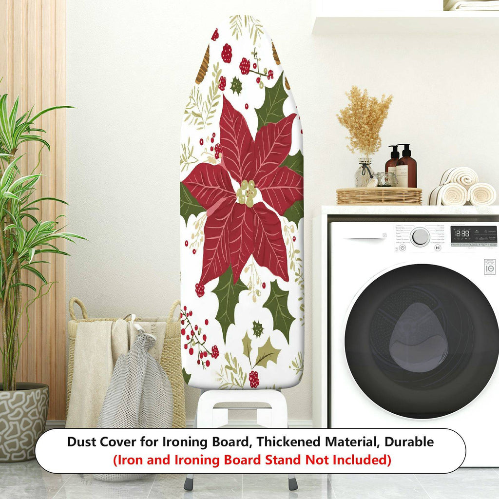 1-Piece Christmas Poinsettia Festive  Ironing Board Cover, Universal Size, Without Board