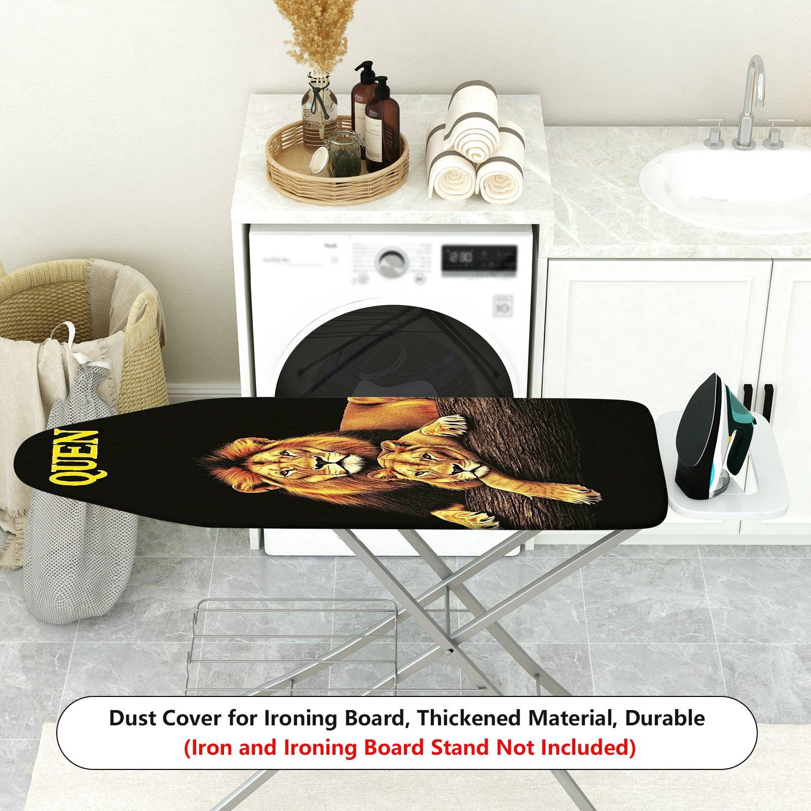 1-Piece Lion Family Animal Nature  Ironing Board Cover, Universal Size, Without Board