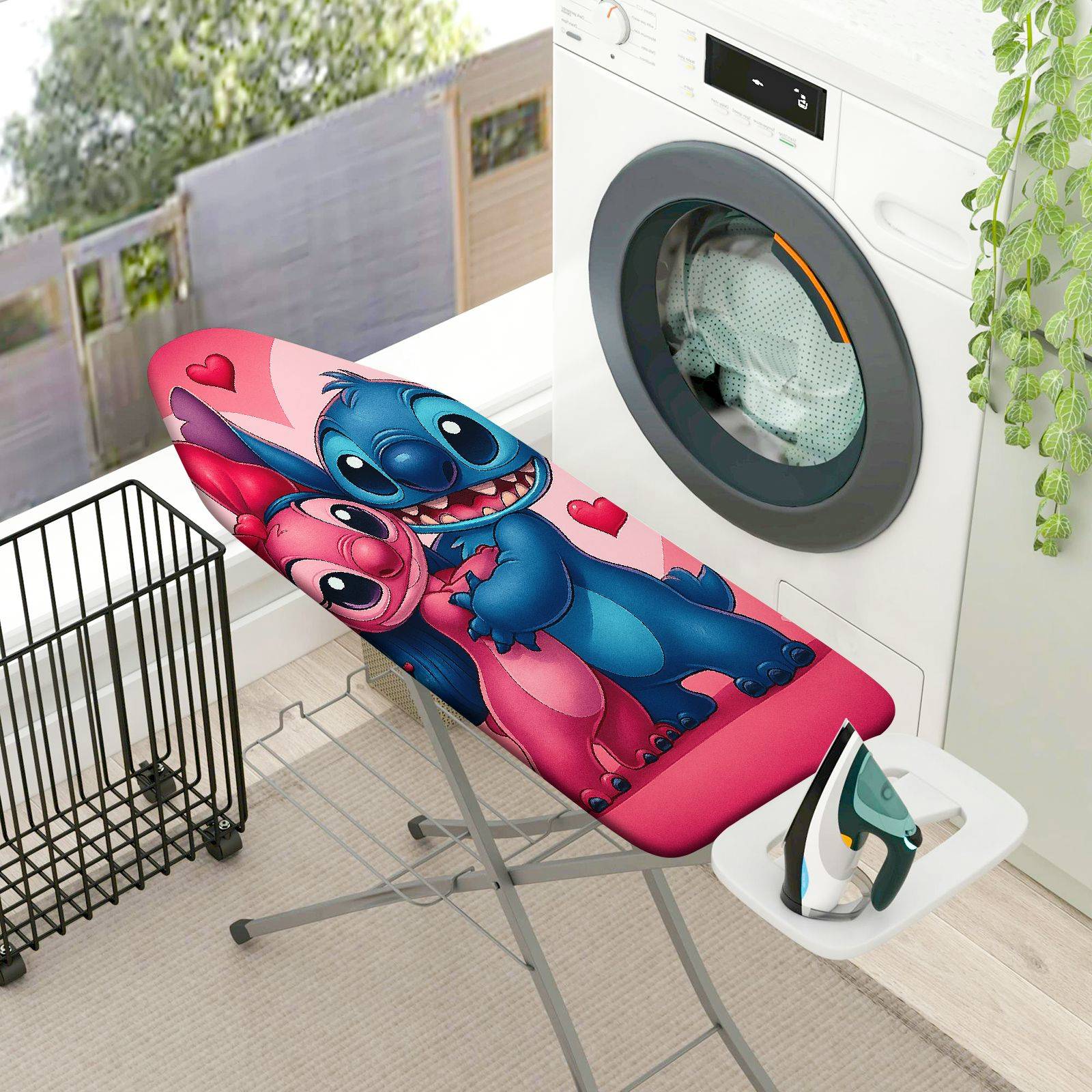 1-Piece Hearts Pink Blue  Ironing Board Cover, Universal Size, Without Board