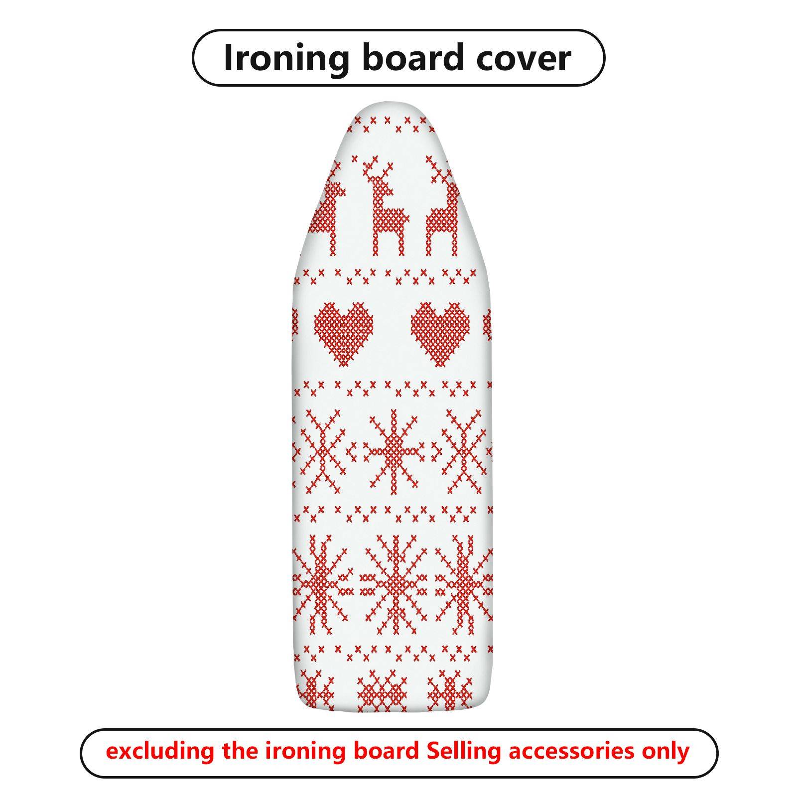1-Piece Christmas Nordic Deer Heart  Ironing Board Cover, Universal Size, Without Board