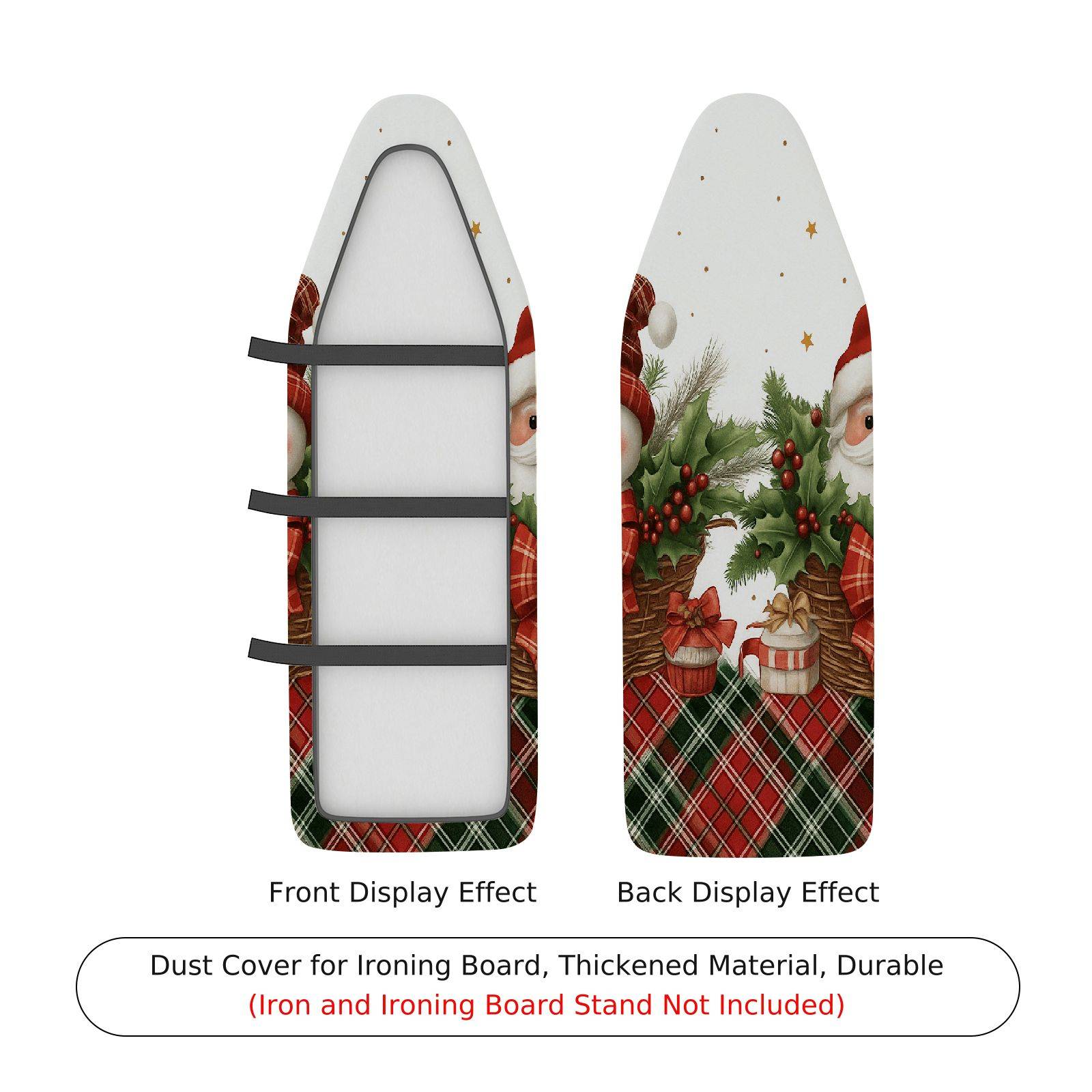 1-Piece Christmas Santa Snowman  Ironing Board Cover, Universal Size, Without Board