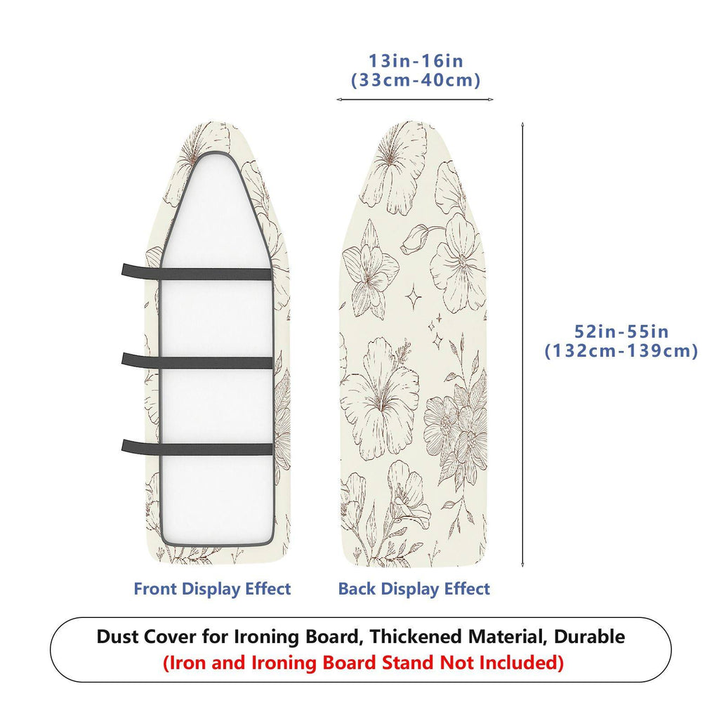 1-Piece Floral Pattern Beige Elegant  Ironing Board Cover, Universal Size, Without Board