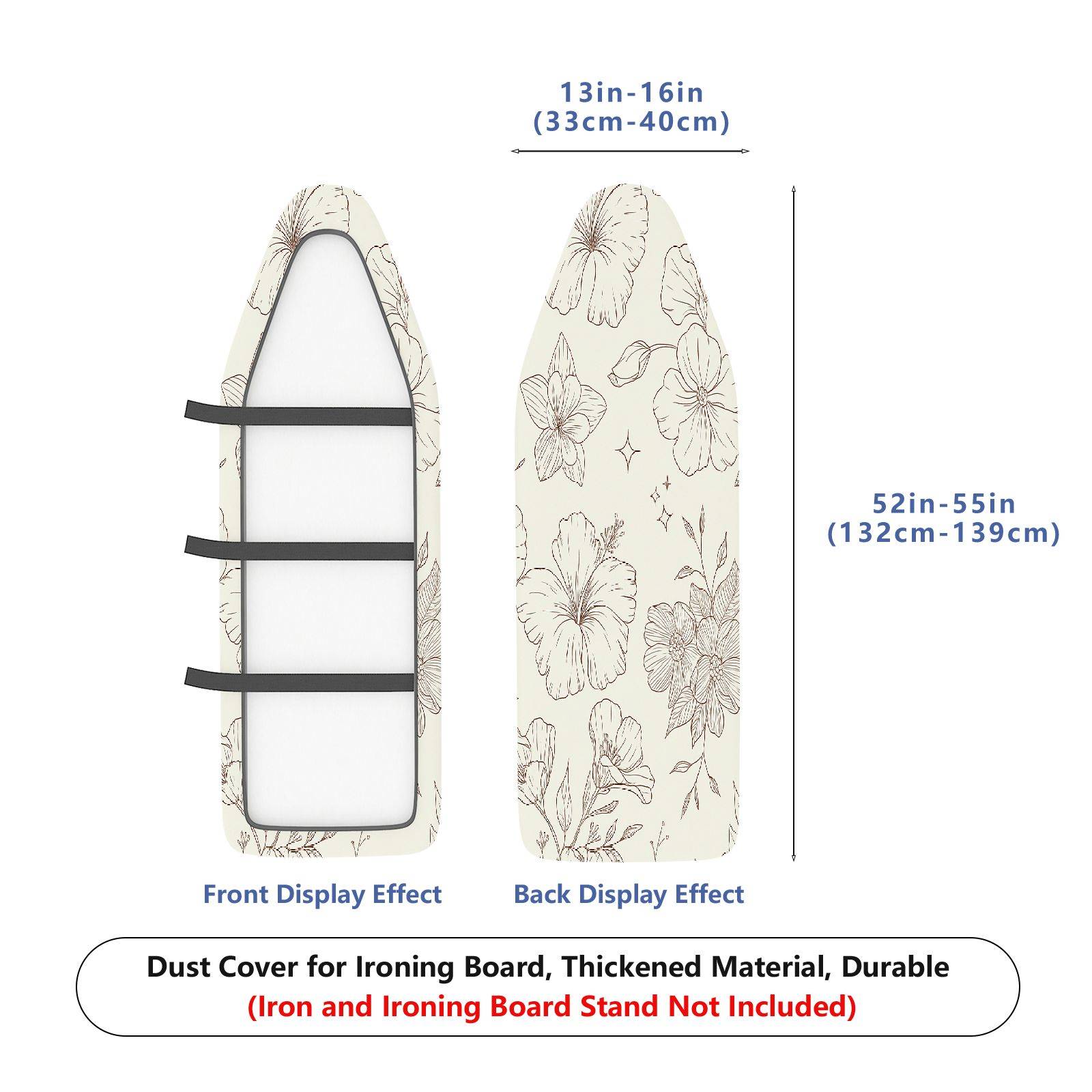 1-Piece Floral Pattern Beige Elegant  Ironing Board Cover, Universal Size, Without Board