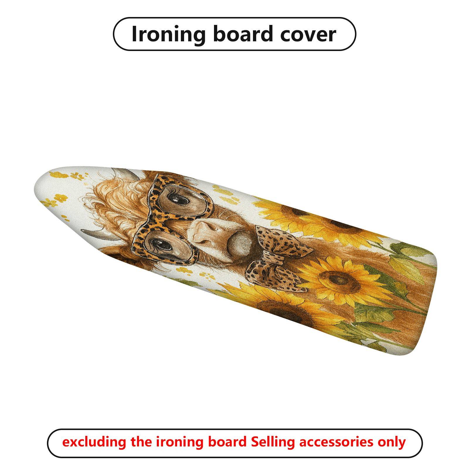 1-Piece Alpaca Sunflower Leopard  Ironing Board Cover, Universal Size, Without Board