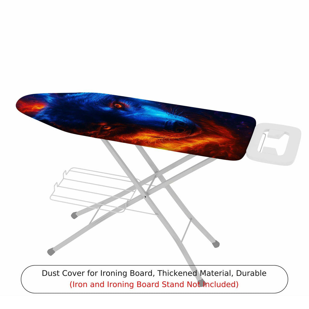 1-Piece Wolf Fiery Blue Abstract  Ironing Board Cover, Universal Size, Without Board