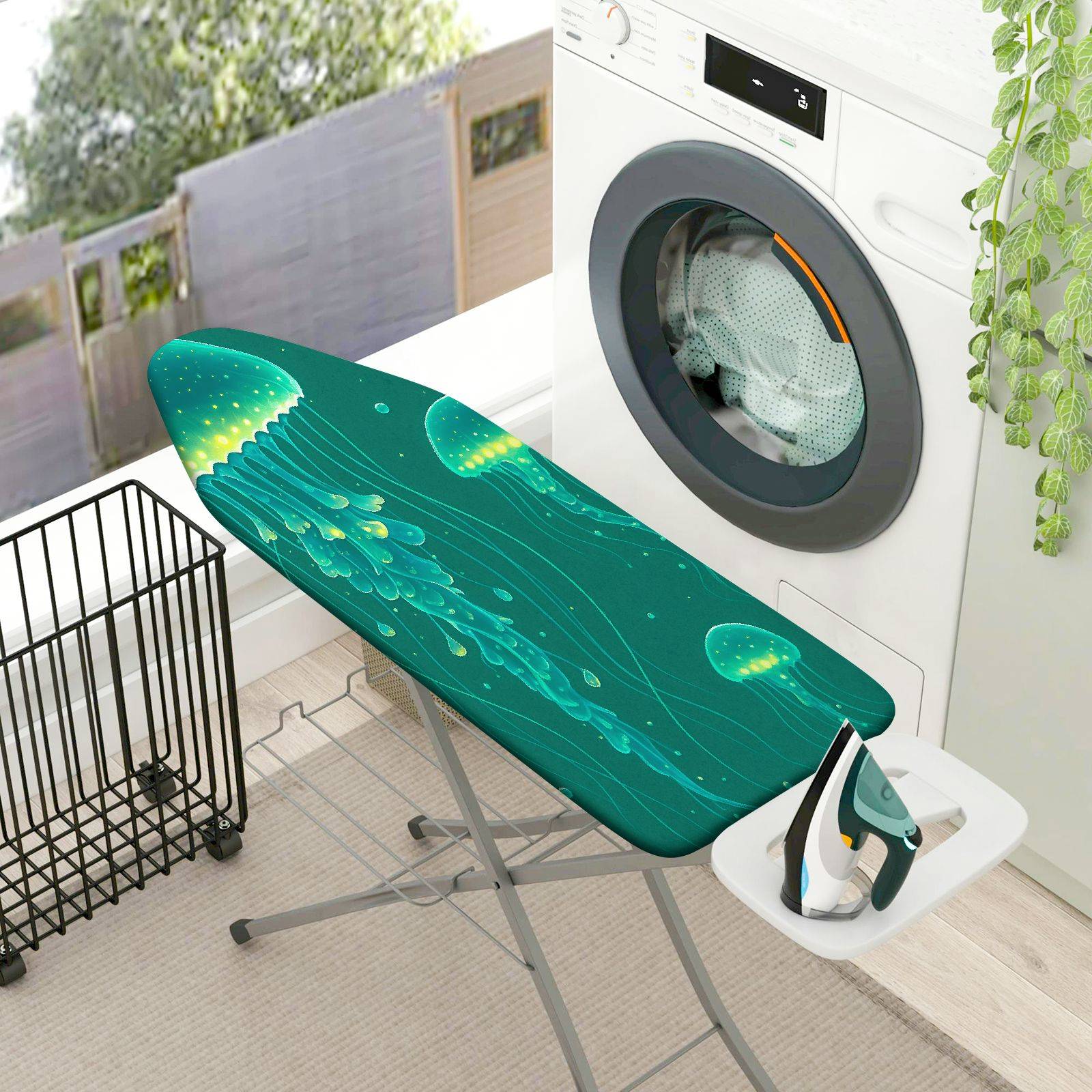1-Piece Jellyfish Ocean Blue  Ironing Board Cover, Universal Size, Without Board