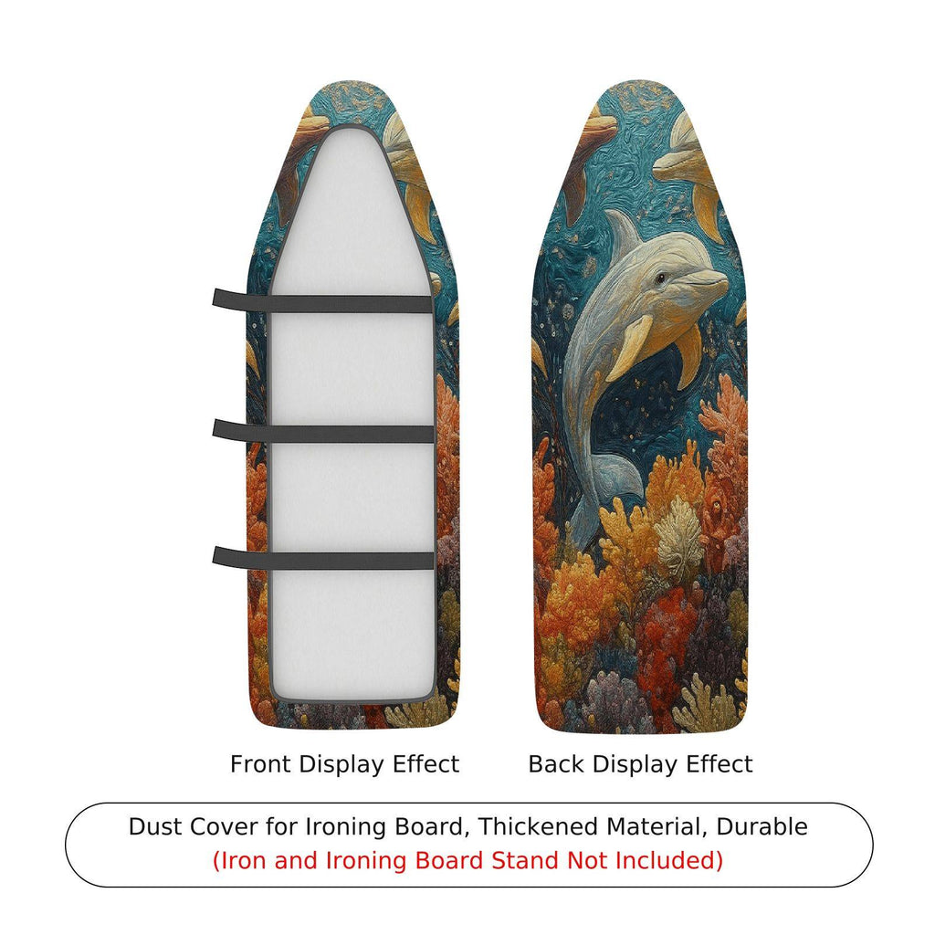1-Piece Dolphin Ocean Fish  Ironing Board Cover, Universal Size, Without Board