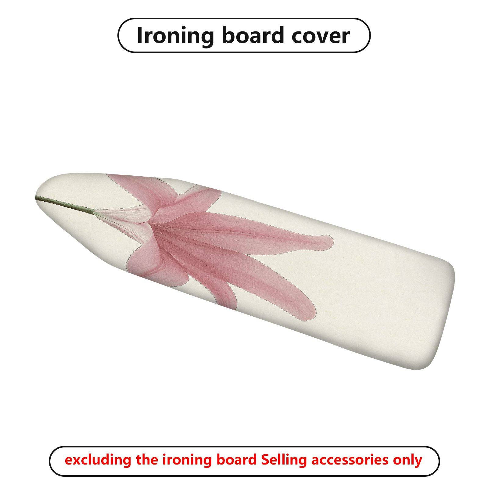 1-Piece Pink Lily Floral Print  Ironing Board Cover, Universal Size, Without Board