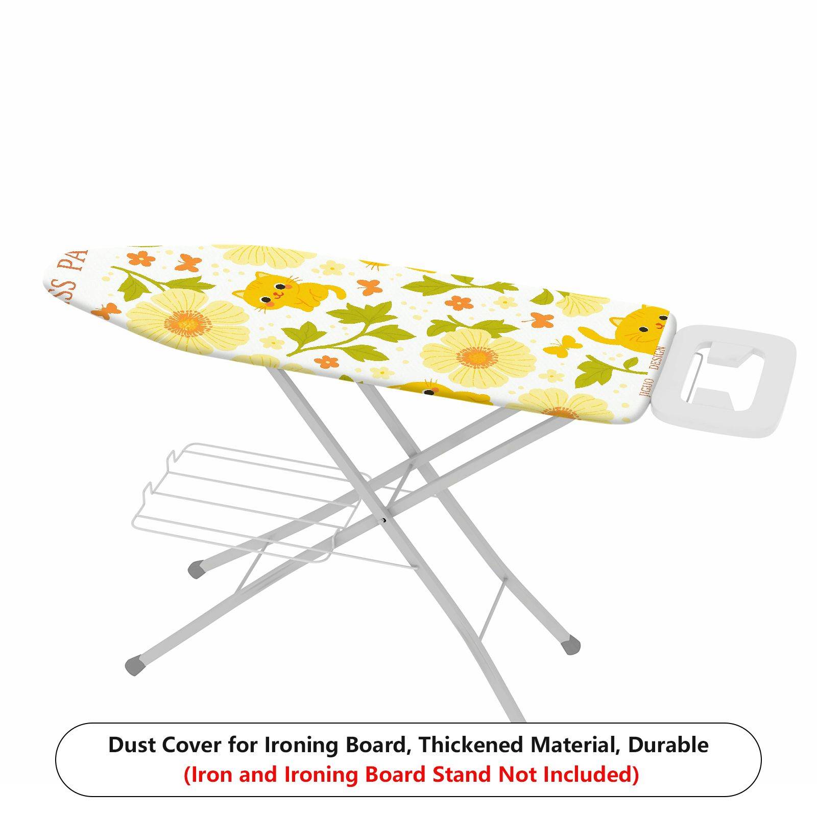 1-Piece Floral  Animal Yellow  Ironing Board Cover, Universal Size, Without Board
