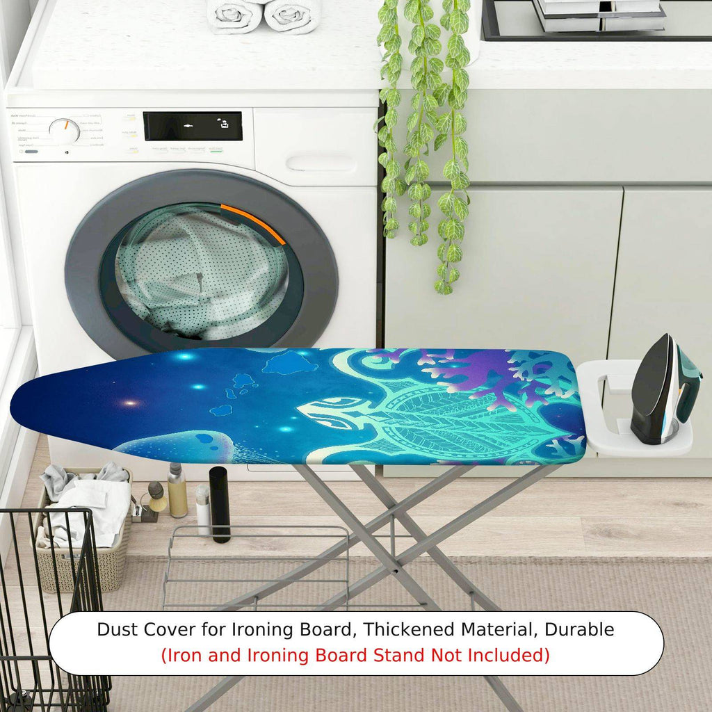 1-Piece Glow in the Dark Ocean Turtle  Ironing Board Cover, Universal Size, Without Board