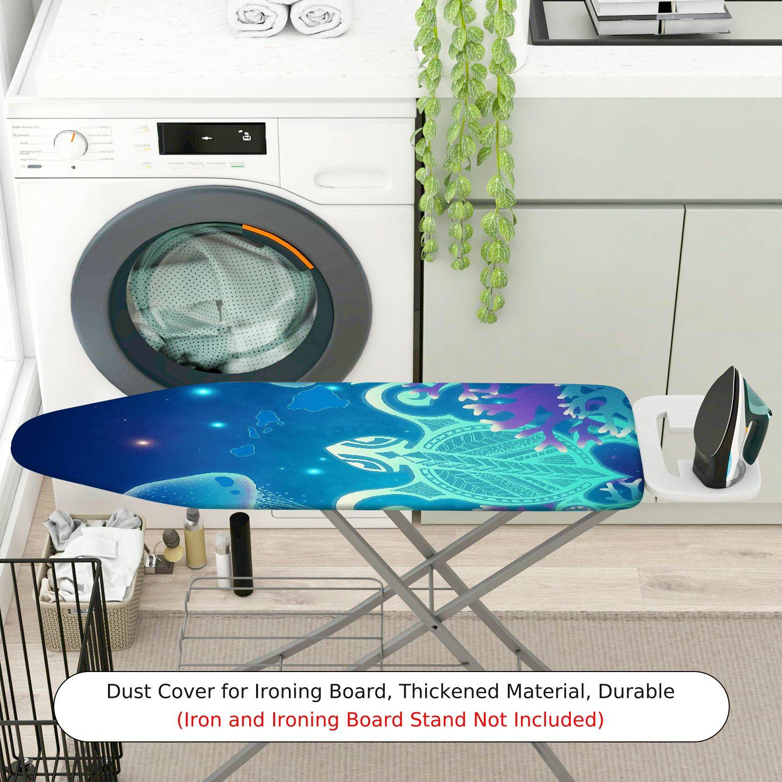 1-Piece Glow in the Dark Ocean Turtle  Ironing Board Cover, Universal Size, Without Board