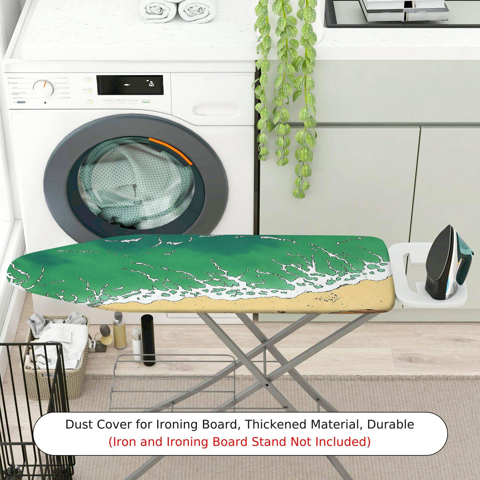 1-Piece Ocean Beach Waves  Ironing Board Cover, Universal Size, Without Board