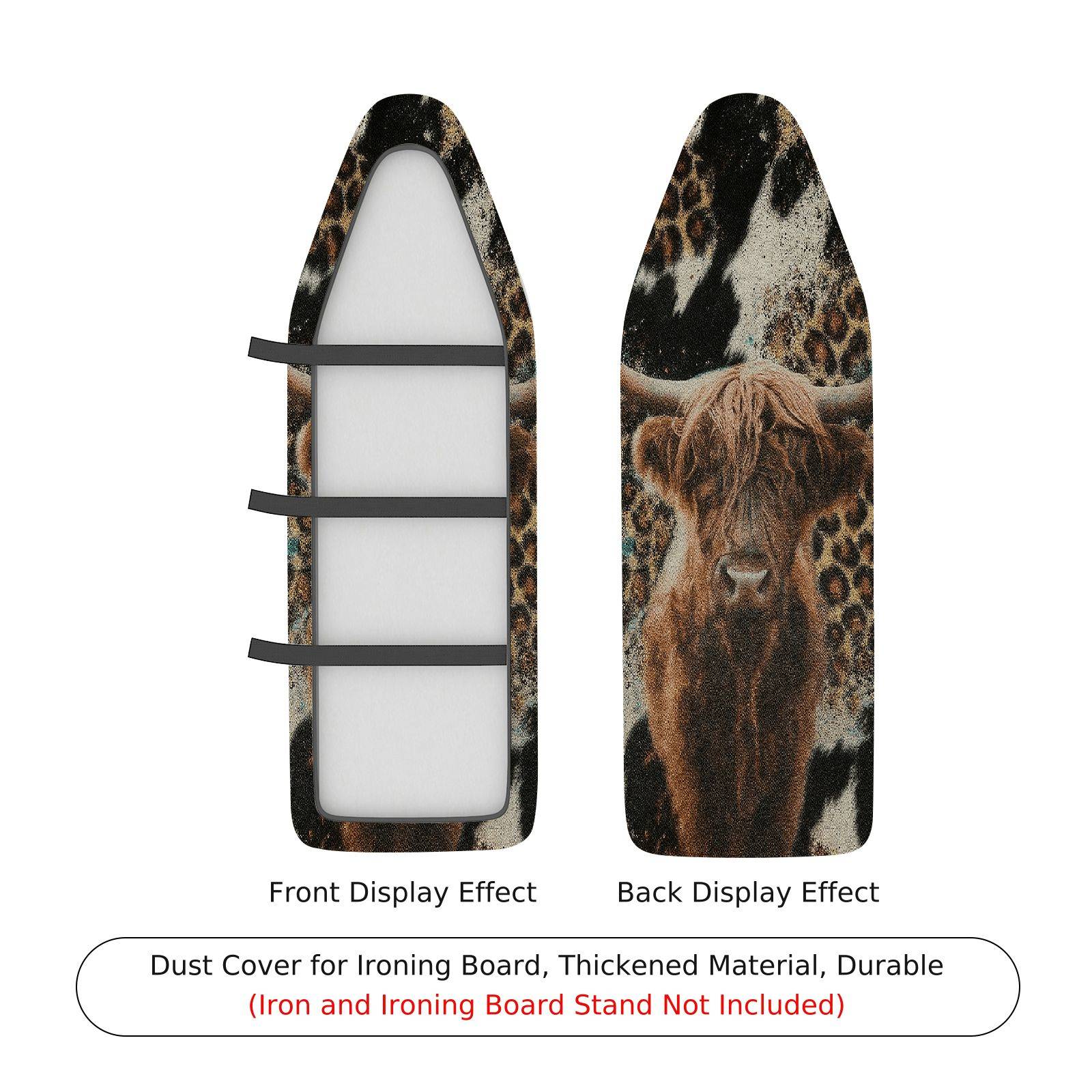 1-Piece Animal Print Cow Pattern Leopard Design  Ironing Board Cover, Universal Size, Without Board