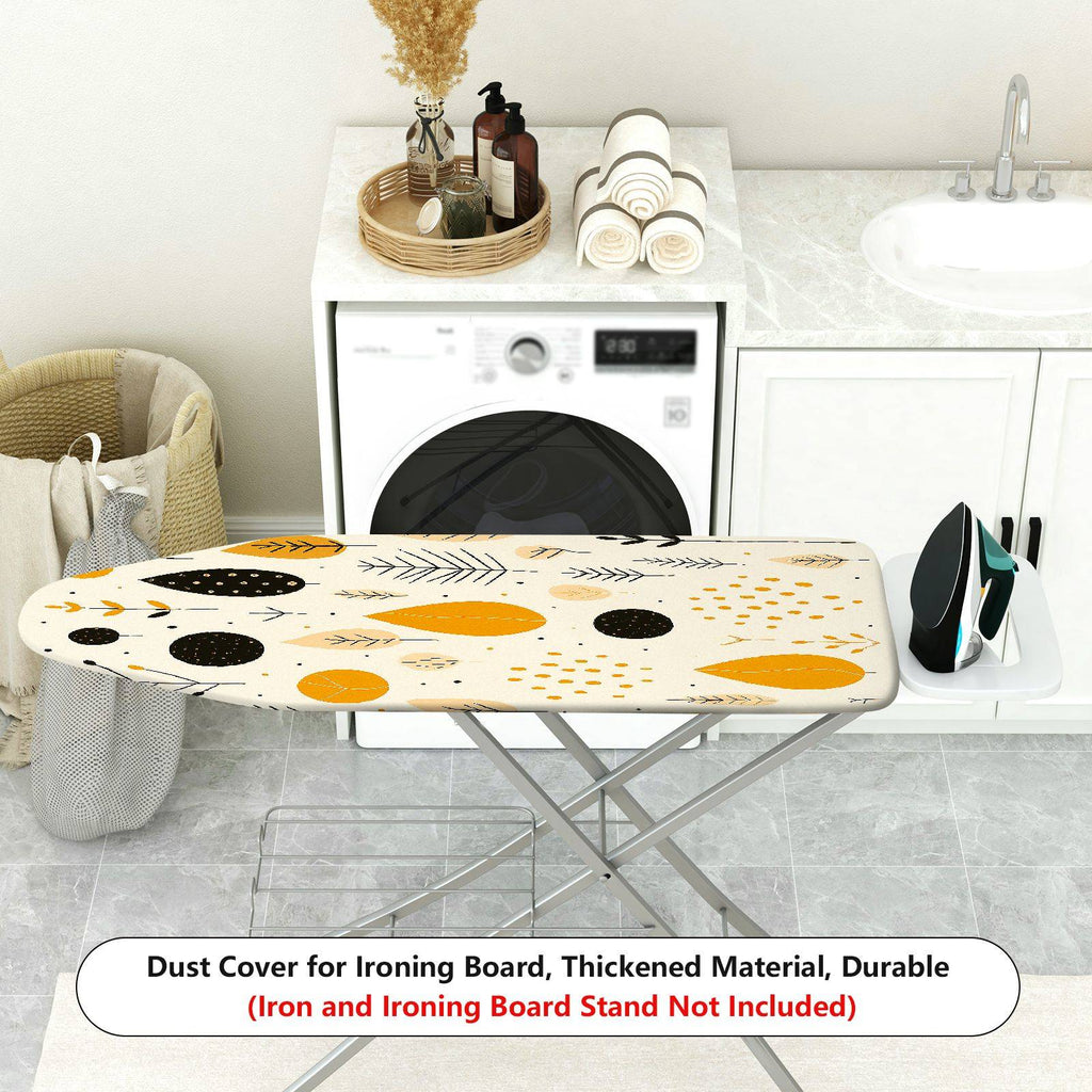 1-Piece Abstract Yellow Leaf Pattern Autumn Theme  Ironing Board Cover, Universal Size, Without Board