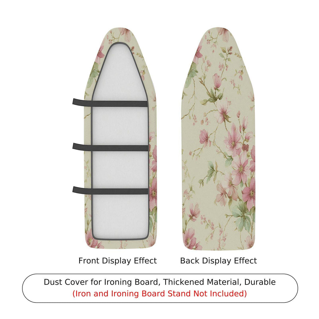 1-Piece Floral Pink Green Elegant  Ironing Board Cover, Universal Size, Without Board
