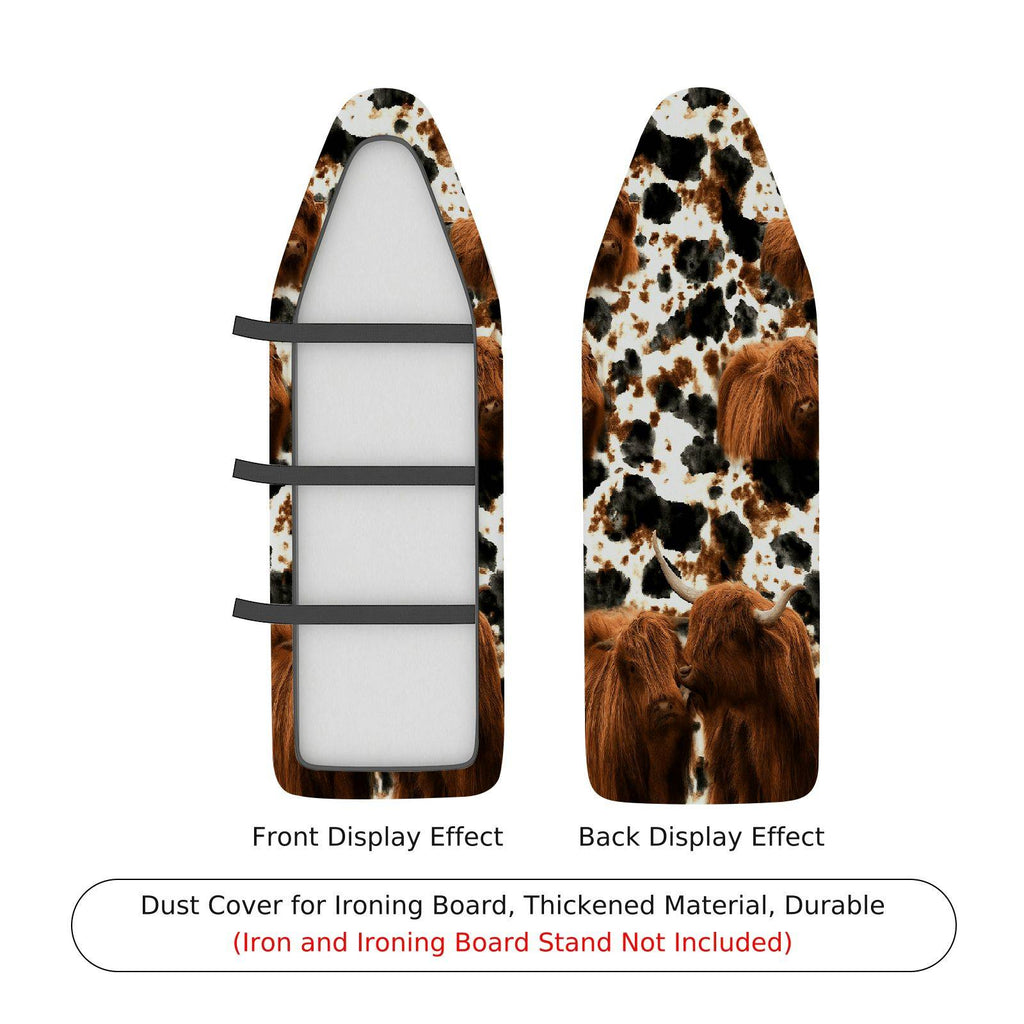 1-Piece Animal Print Cow Highland Cattle  Ironing Board Cover, Universal Size, Without Board