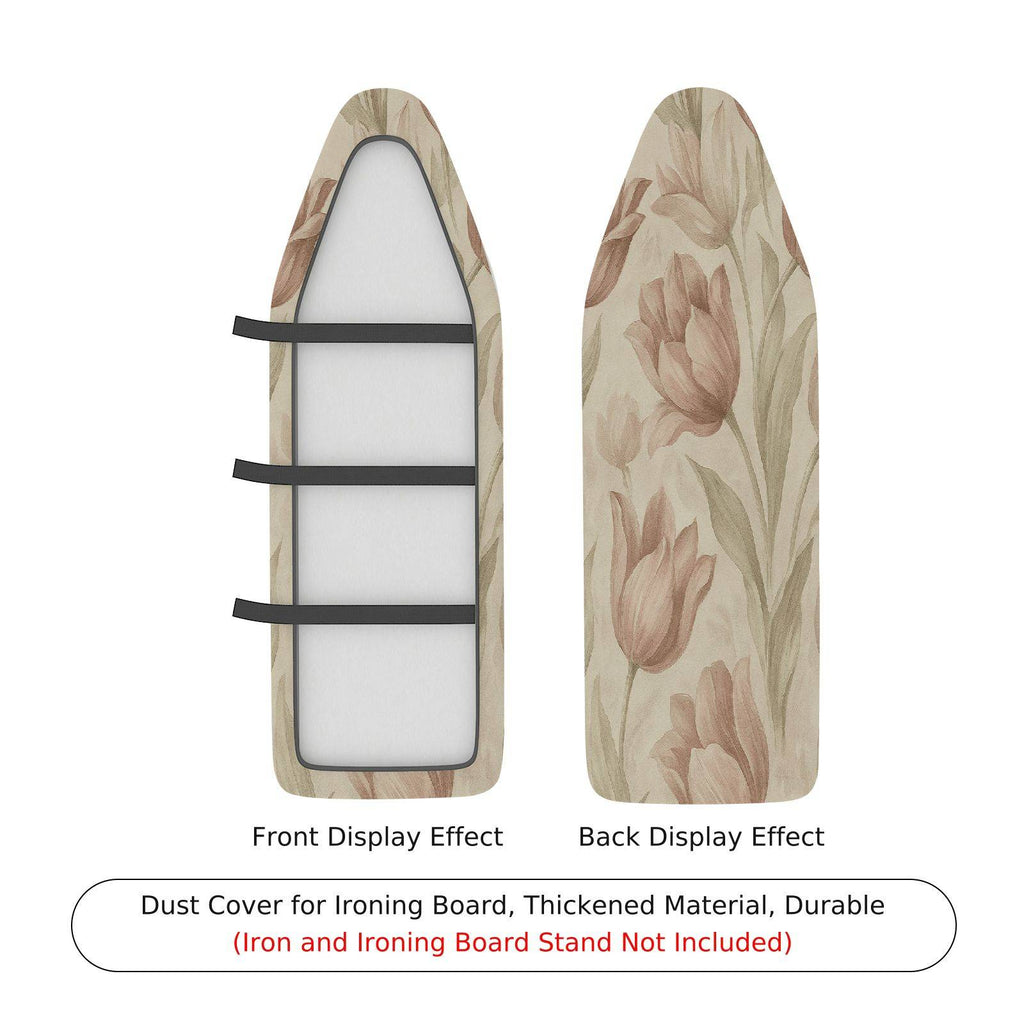1-Piece Floral Pattern Beige Tulip  Ironing Board Cover, Universal Size, Without Board
