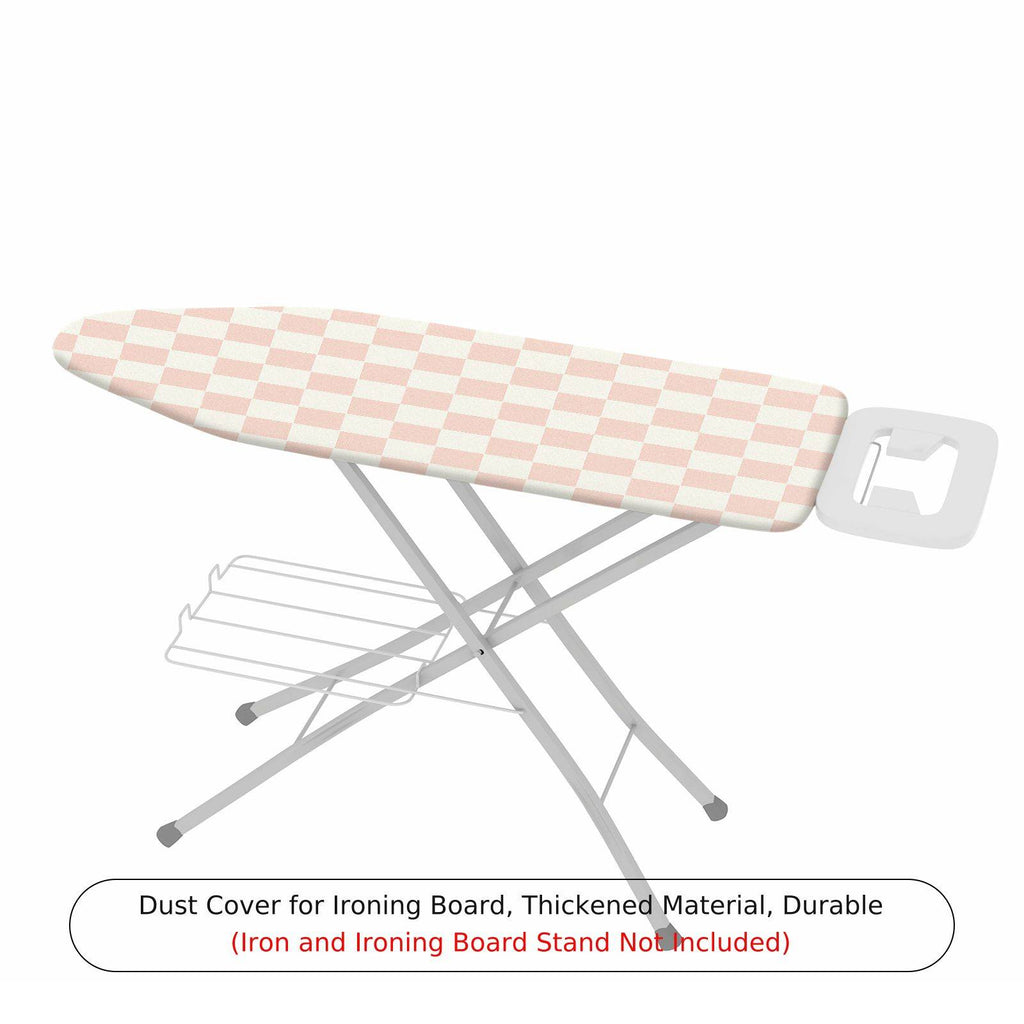 1-Piece Light Pink Checkered Plaid  Ironing Board Cover, Universal Size, Without Board