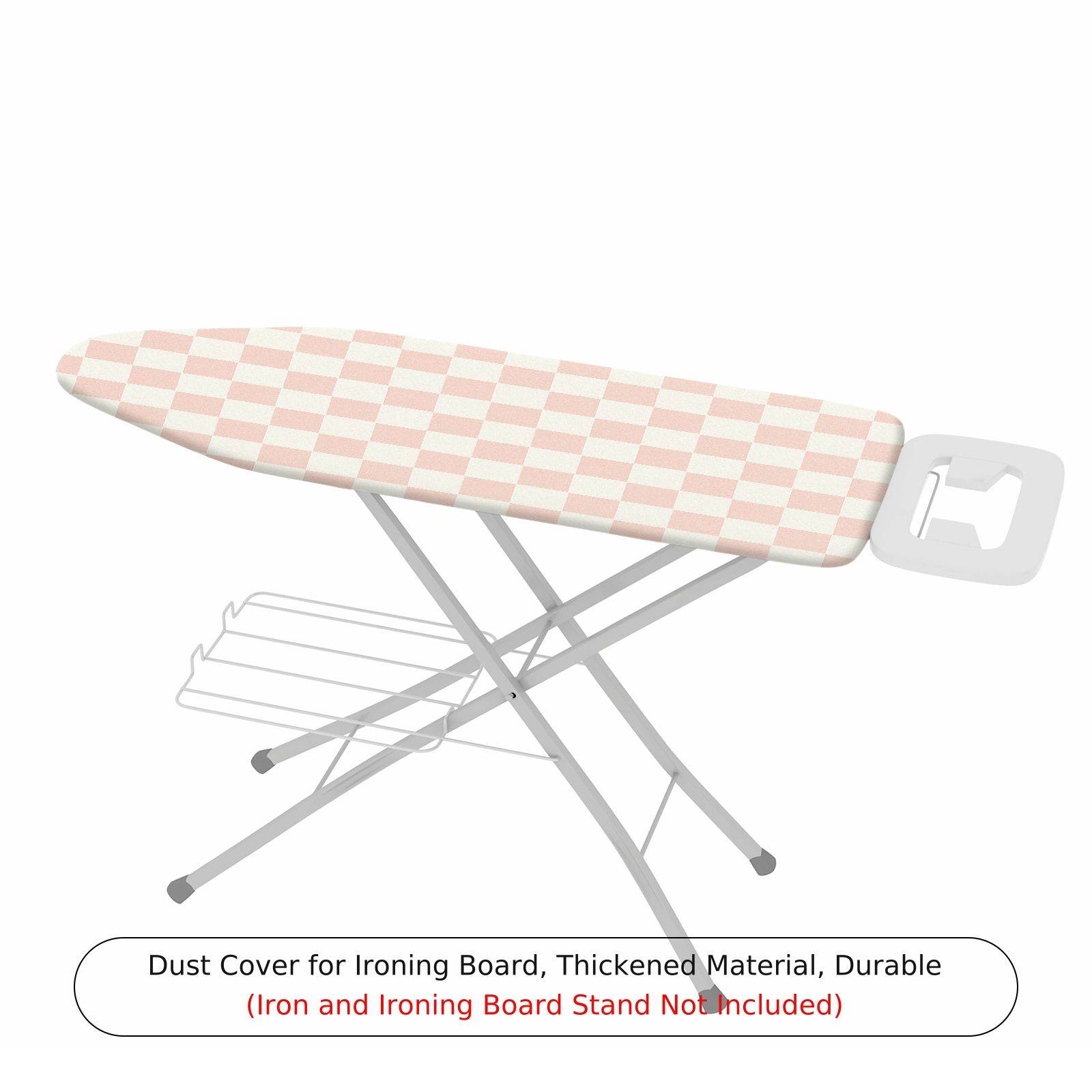 1-Piece Light Pink Checkered Plaid  Ironing Board Cover, Universal Size, Without Board