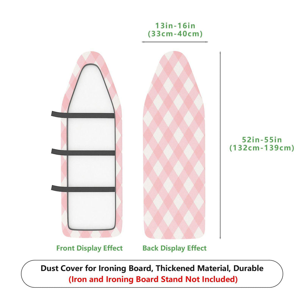 1-Piece Pink Plaid Checkered Decorative  Ironing Board Cover, Universal Size, Without Board