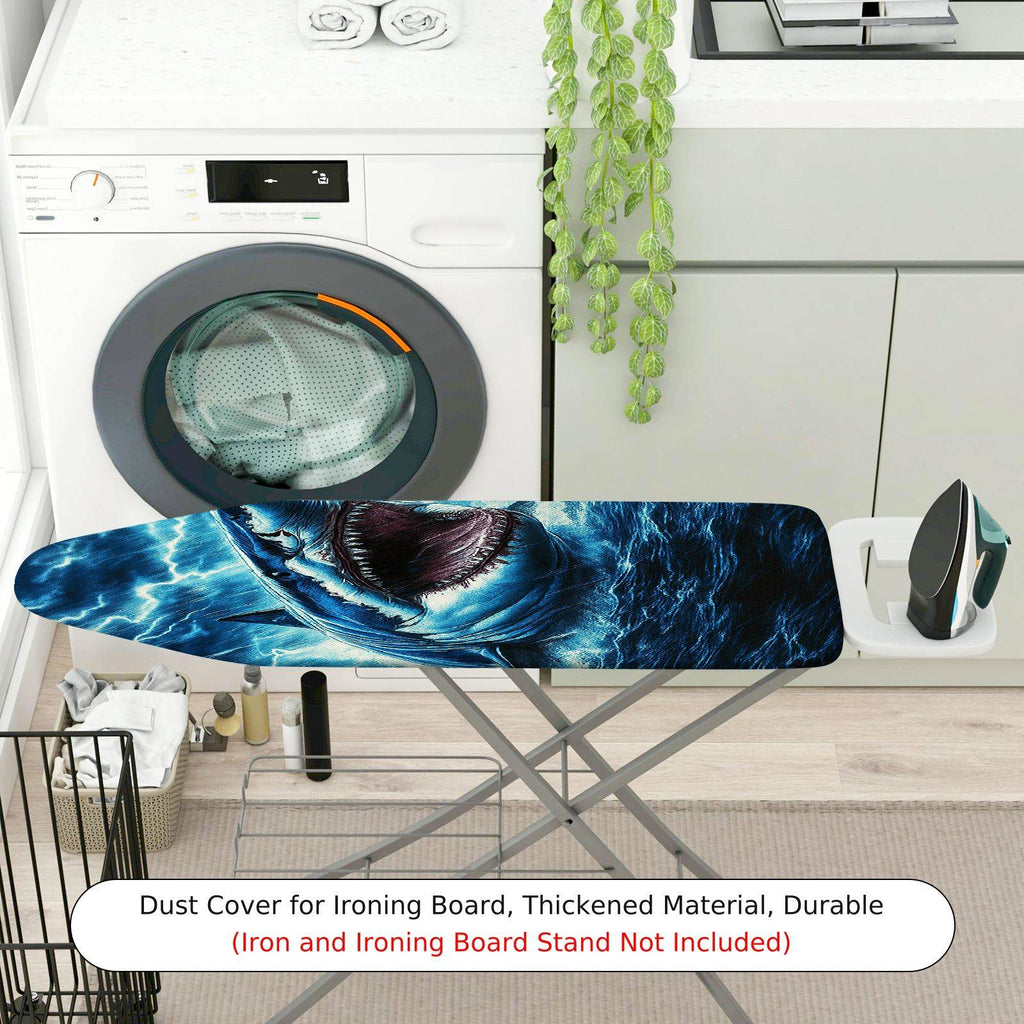 1-Piece Shark Lightning Ocean  Ironing Board Cover, Universal Size, Without Board
