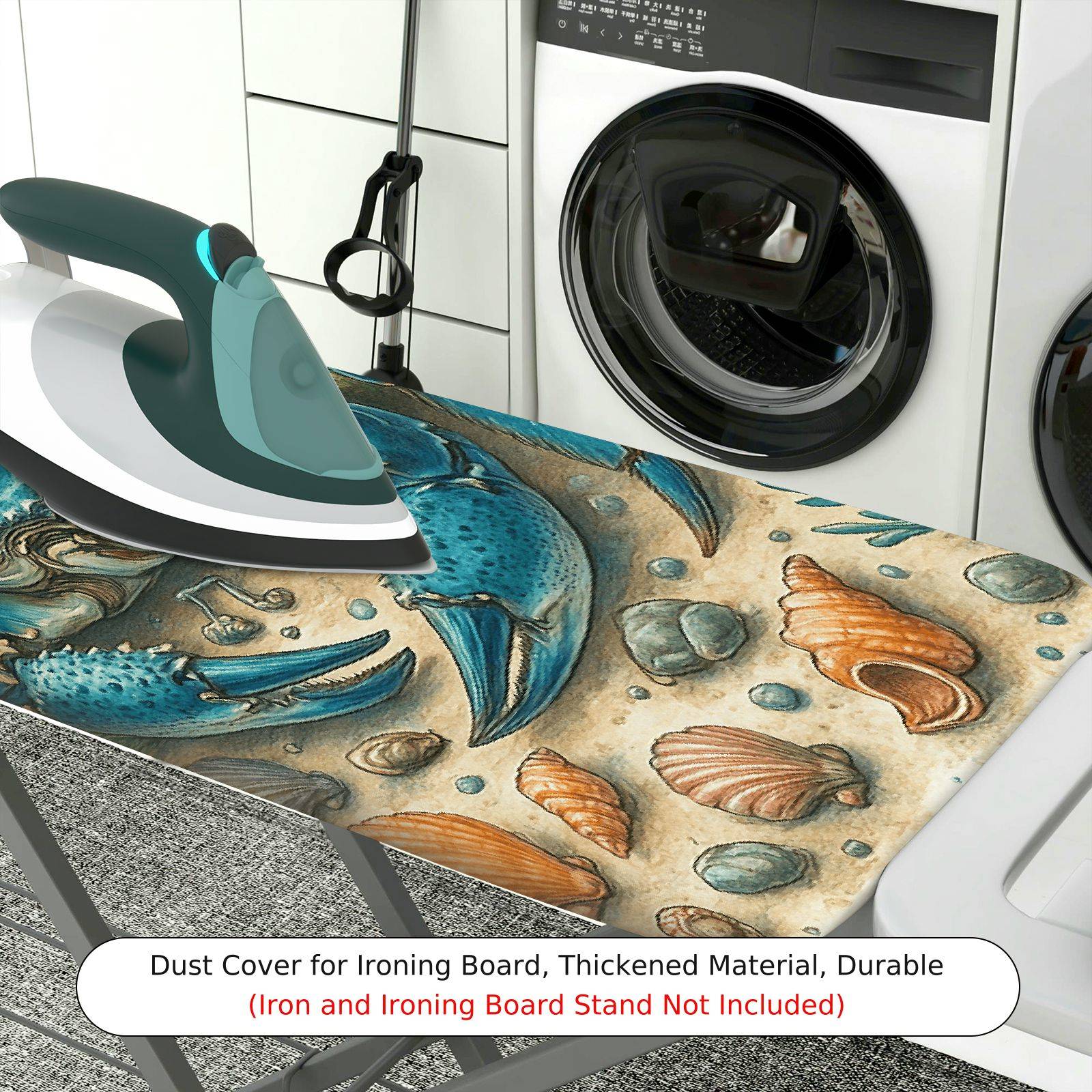1-Piece Crab Beach Ocean  Ironing Board Cover, Universal Size, Without Board