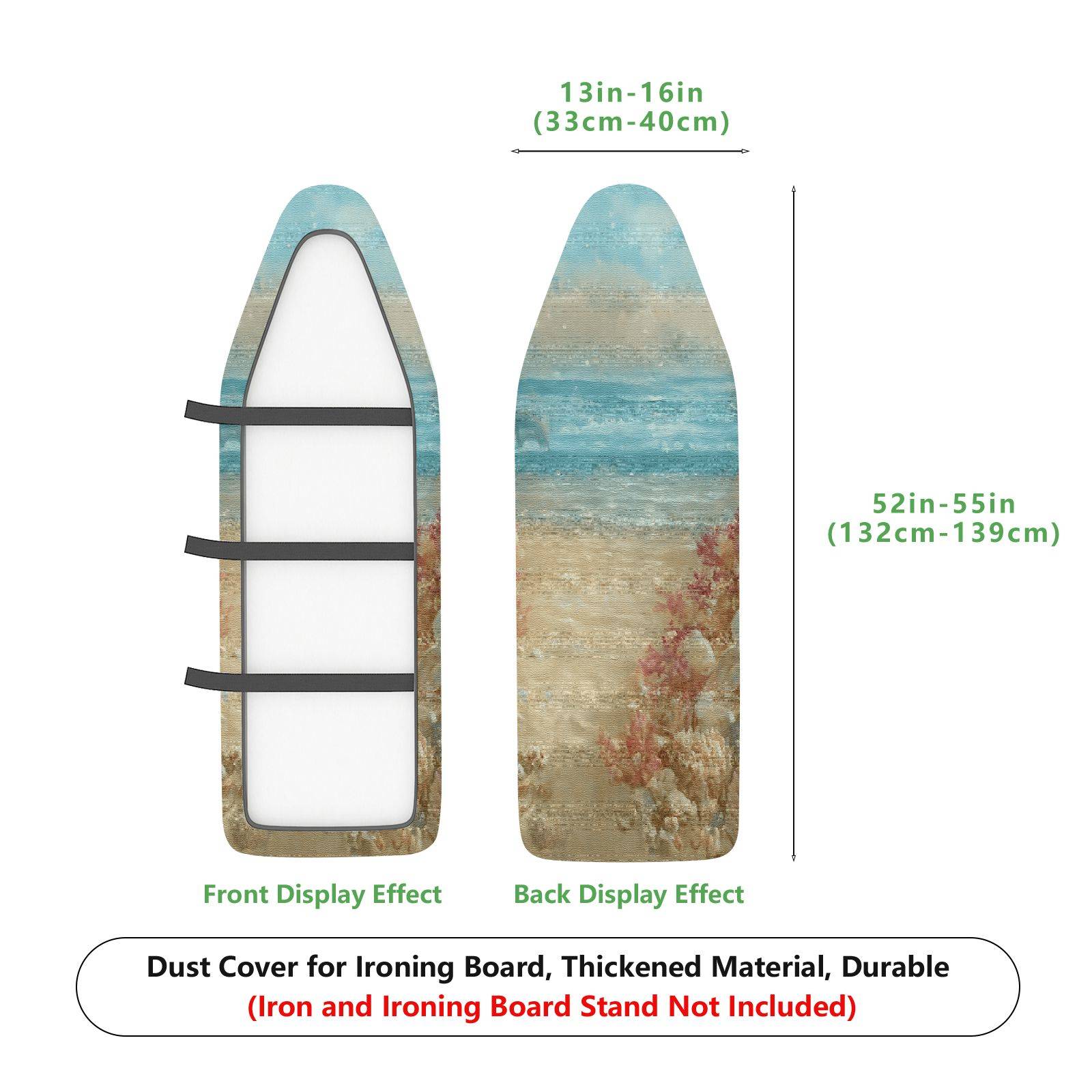 1-Piece Ocean Beach Landscape  Ironing Board Cover, Universal Size, Without Board