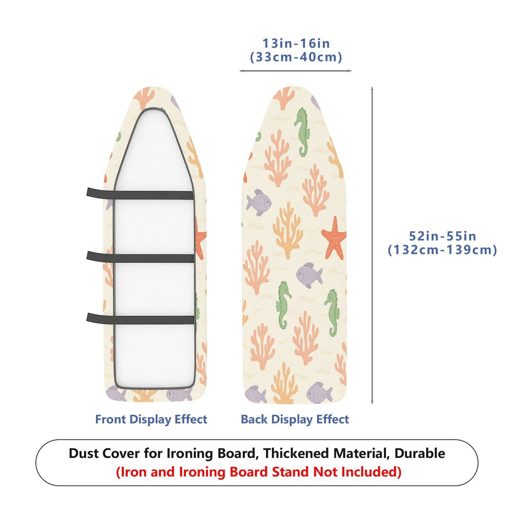 1-Piece Marine Animal Coral Seahorse  Ironing Board Cover, Universal Size, Without Board